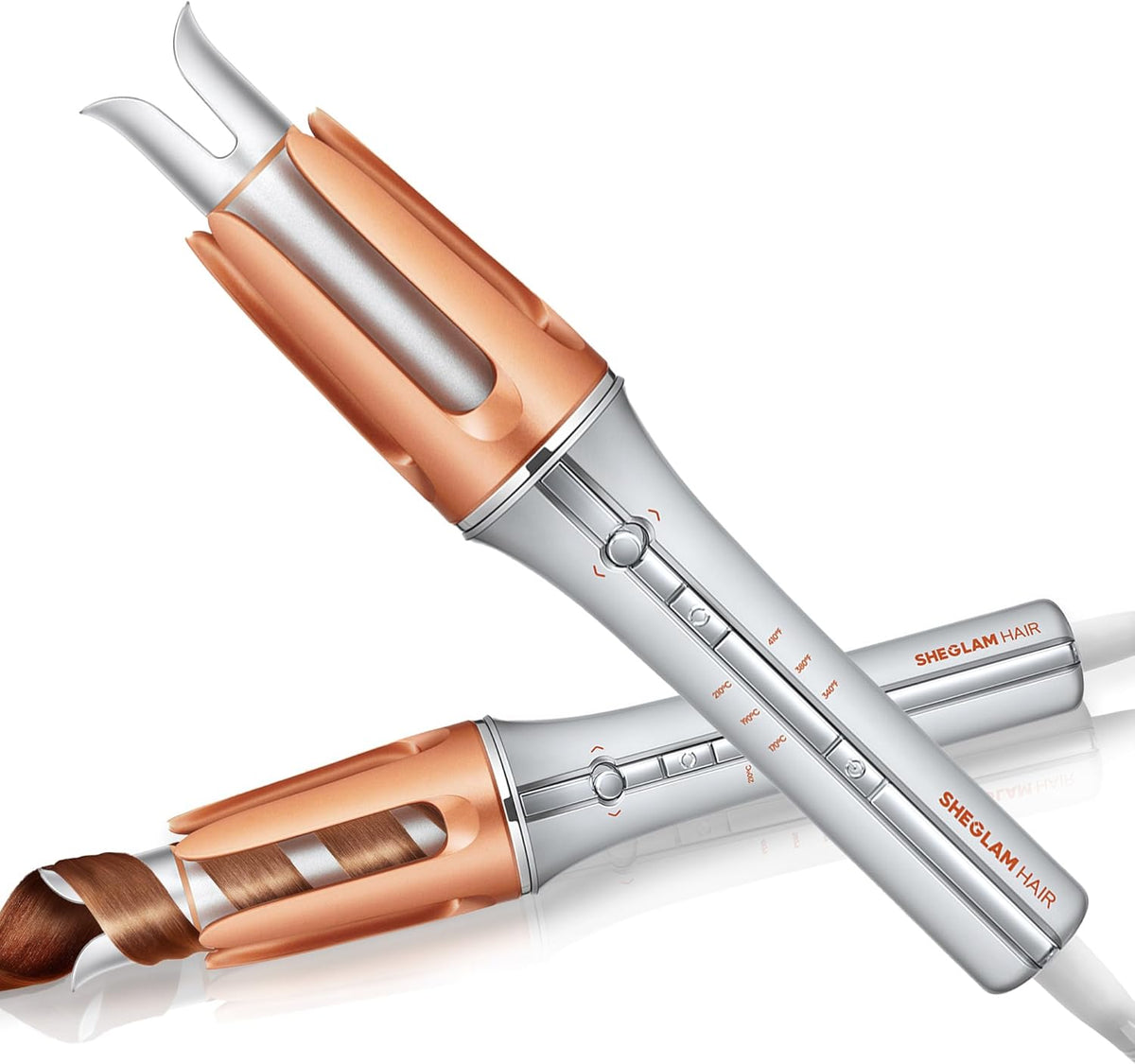 SHEGLAM Automatic Curling Iron 1 1/4 inch with 3 Temperatures Fast Heating, 2-Way Rotation