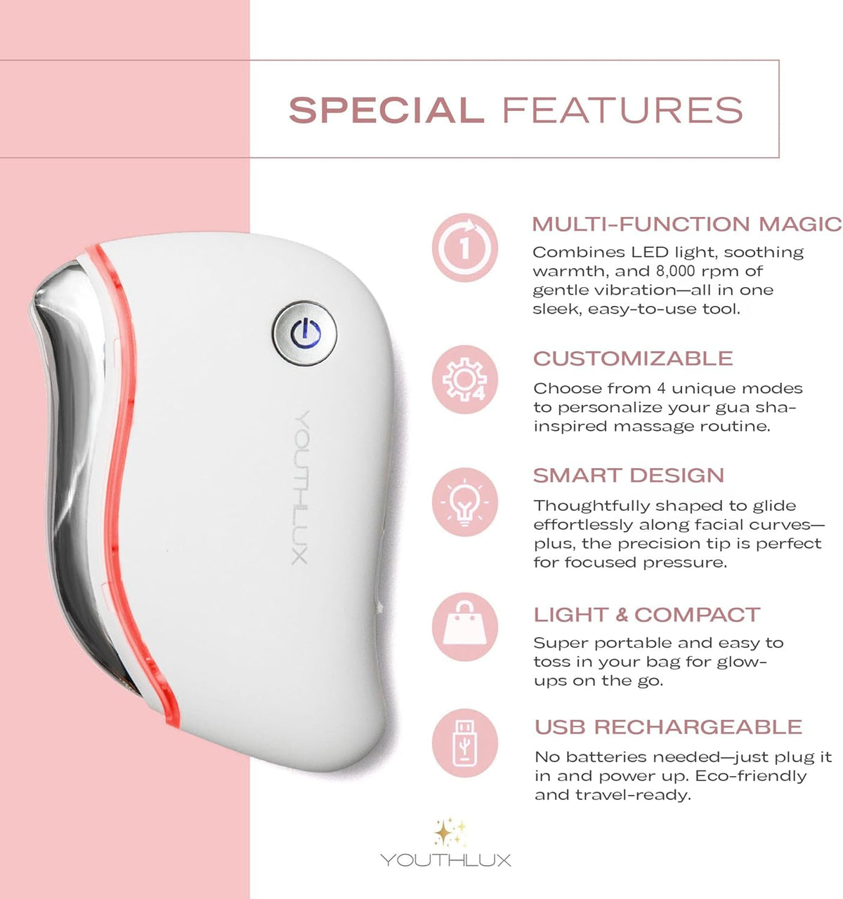 ProSculpt Heated Gua Sha Facial Massager – Electric Guasha Tool for Face Sculpting, Relaxation &