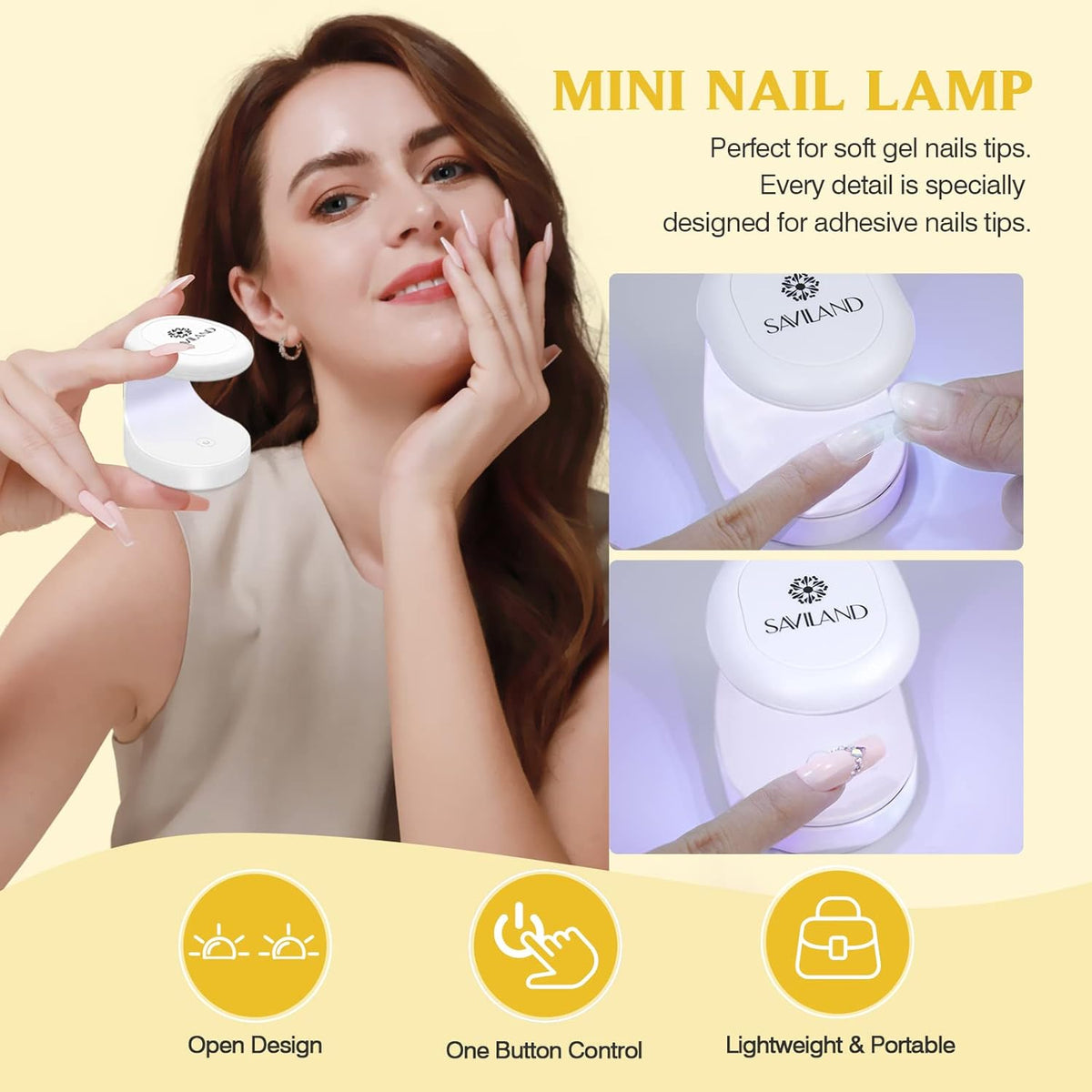 SAVILAND Gel Nail X Kit: 500 Pcs Square Nail Tips Gels Nail Kit with Drill, 0.5 Oz 4-in-1 U V Nail