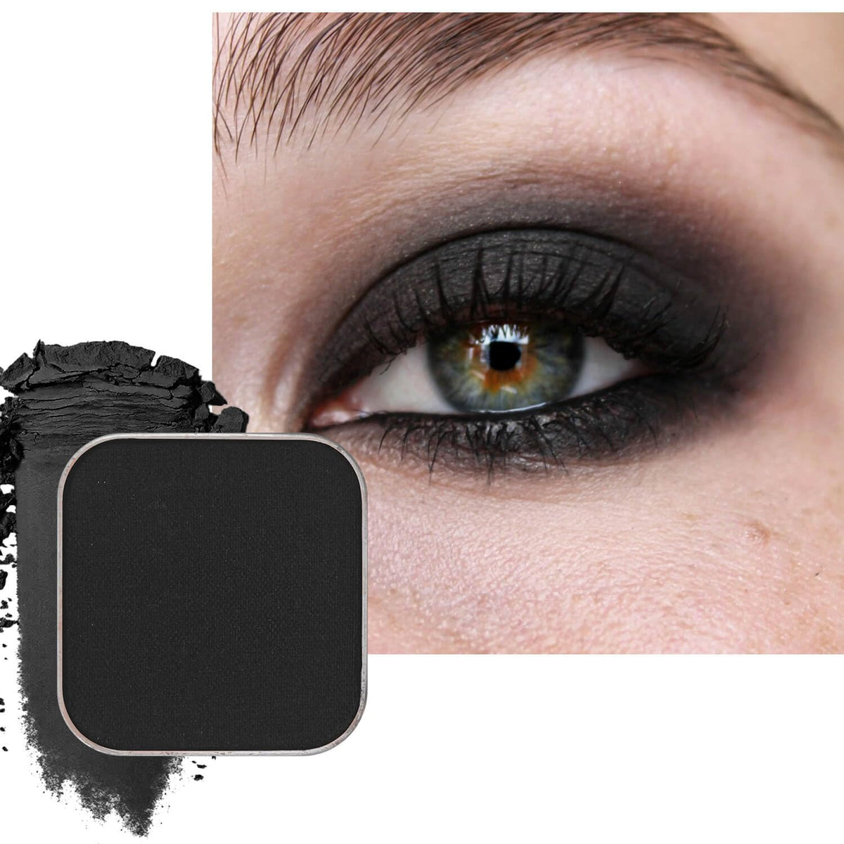 Magnetic Single Matte Eyeshadow with Metal Pan, Eyeliner Powder for Cat Eye Smoky Makeup, Eyeshadow