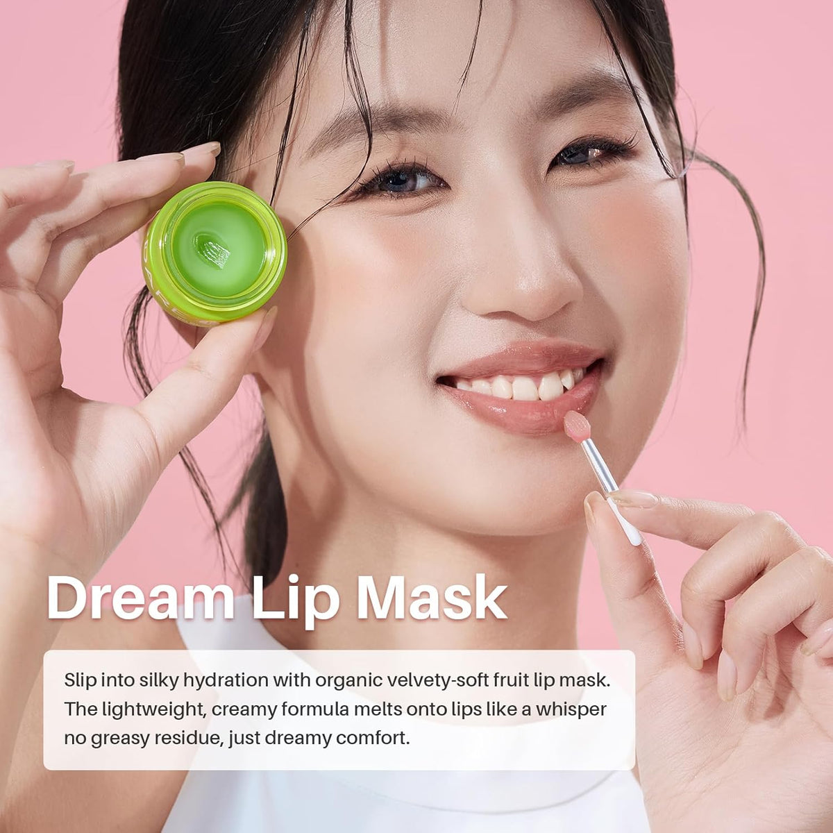 Sleeping Lip Mask Green Apple - Repair for Dry Cracked Lips, Infused with Vitamin C and Shea
