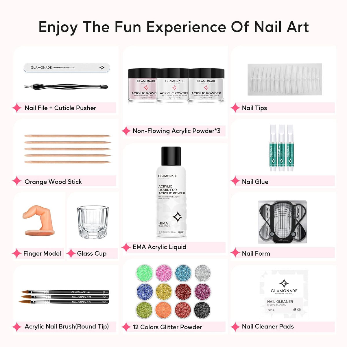 Nail Kit Acrylic Set: Professional Nail Kit with everything for Beginners Acrylic Powder Kit Nail