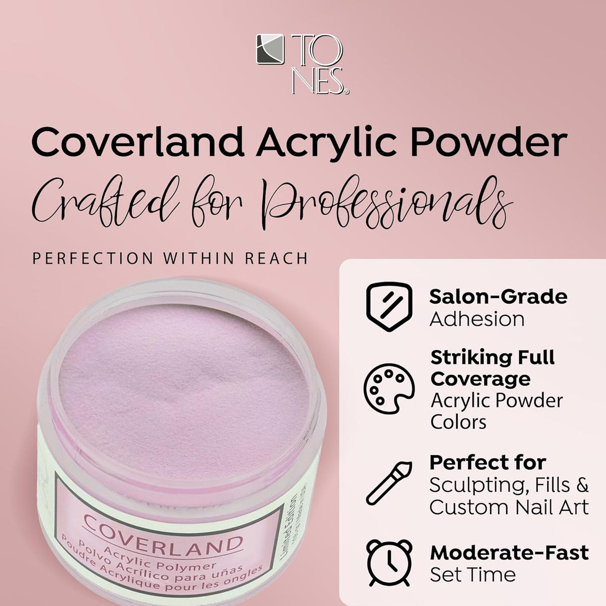 Tones Coverland Acrylic Nail Powder "Cakepop" - Limited Edition Acrylic Powder for Nail Design