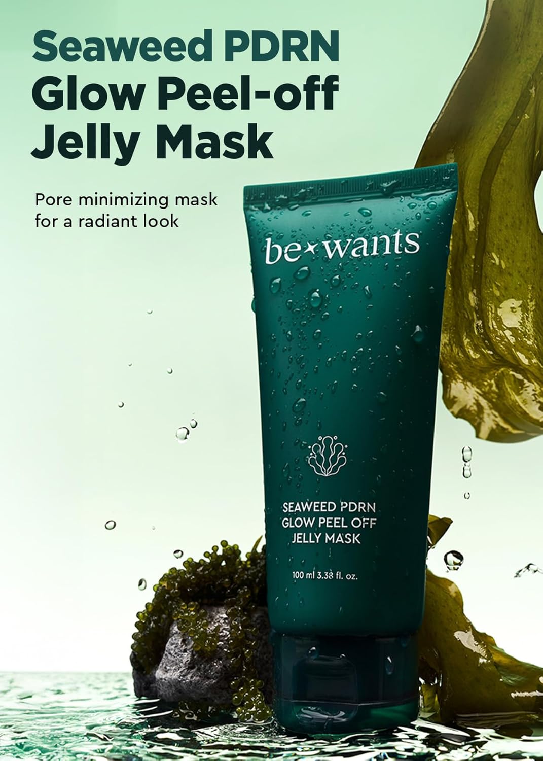 Bewants Seaweed PDRN Peel-Off Wrapping Jelly Mask 3.38 fl oz | Exfoliating Facial Mask with AHA BHA