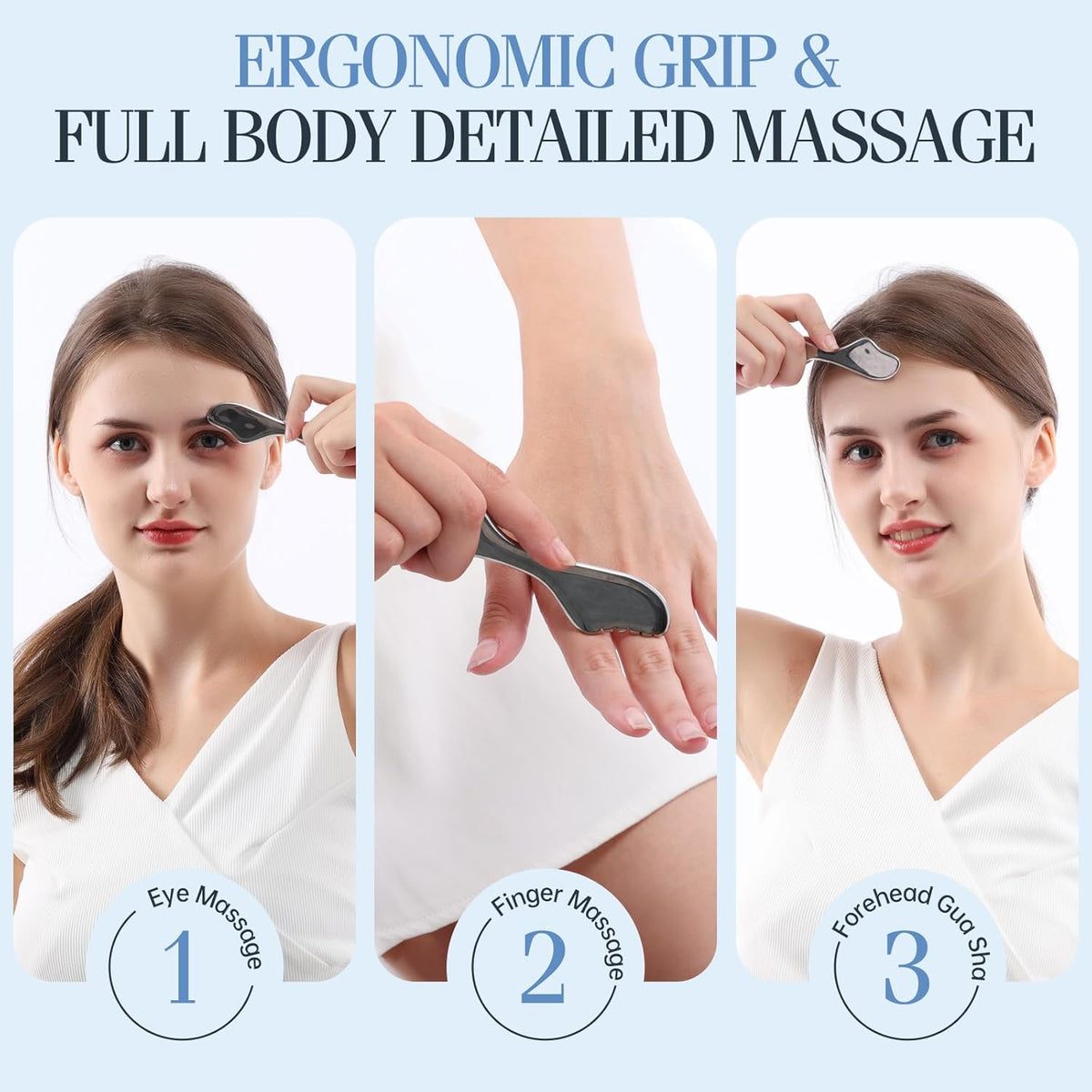 Gua Sha Facial Tools,Guasha Massage Tool for Face&Body, Manual Massage Tool for Lymphatic Drainage