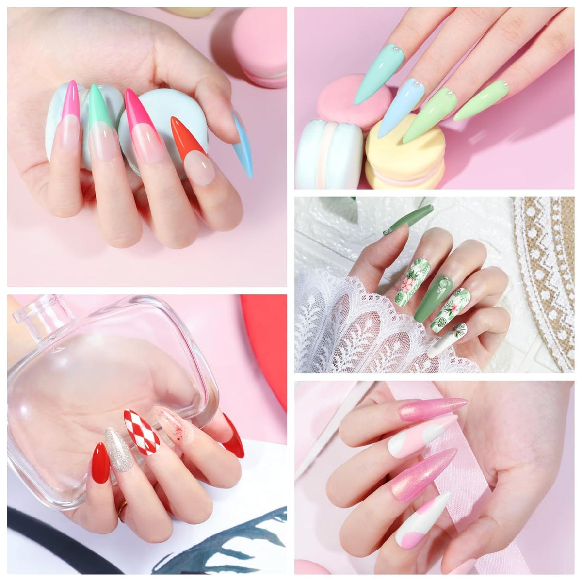 COSCELIA 40PCS Gel Nail Polish Set, 7ml 35 Colors Gel Polish with 5pcs Top and Base Coat Nude White