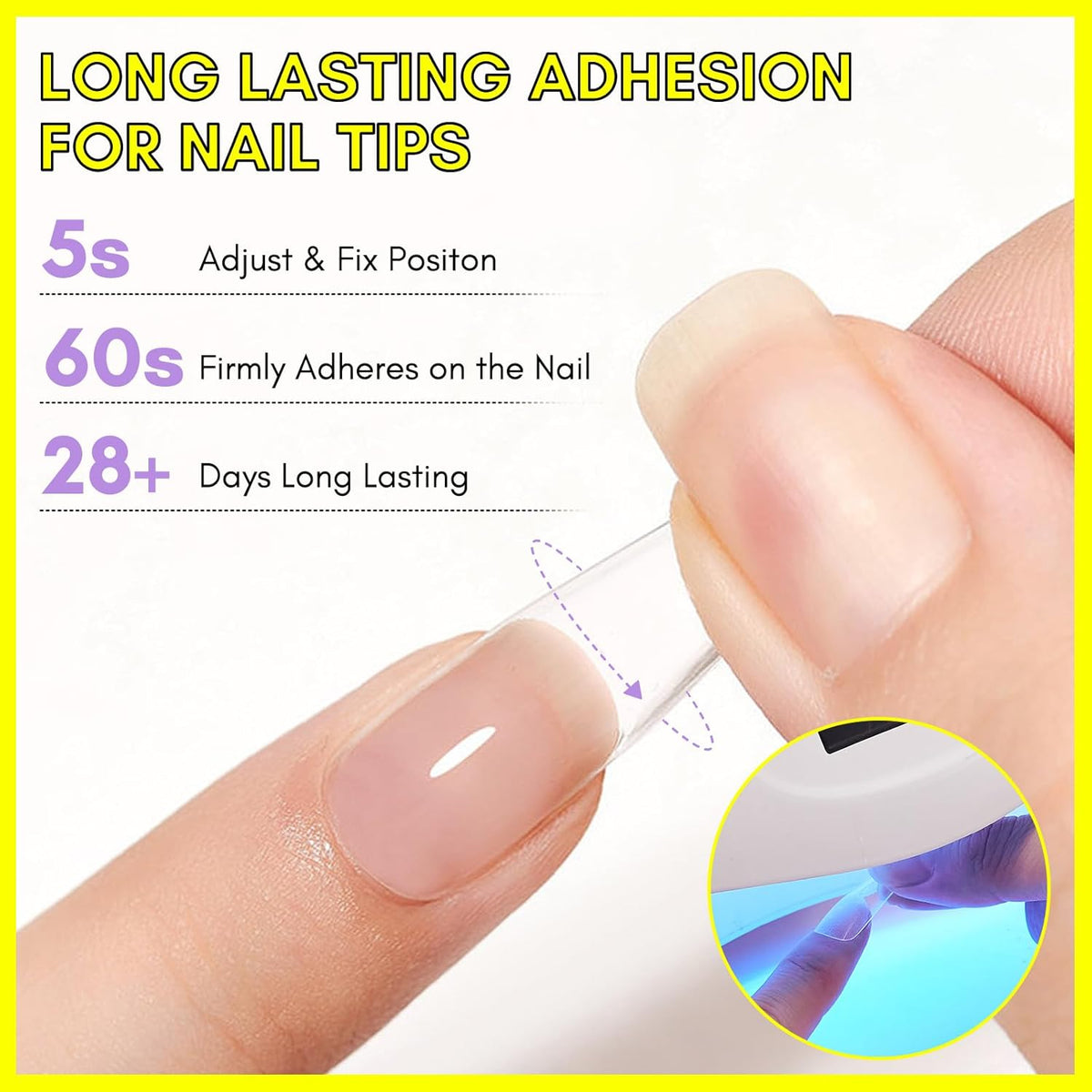 Makartt Gel Nail Glue: 3 in 1 Nail Glue for Acrylic Nails Extension Super Strong Adhesive Bond Long