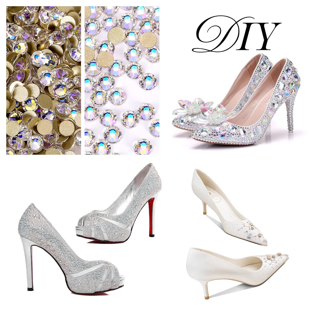 Novani Moon Night Rhinestones 1440pcs Flat Back Round Rhinestone Style 2088 Sparkly Crystal