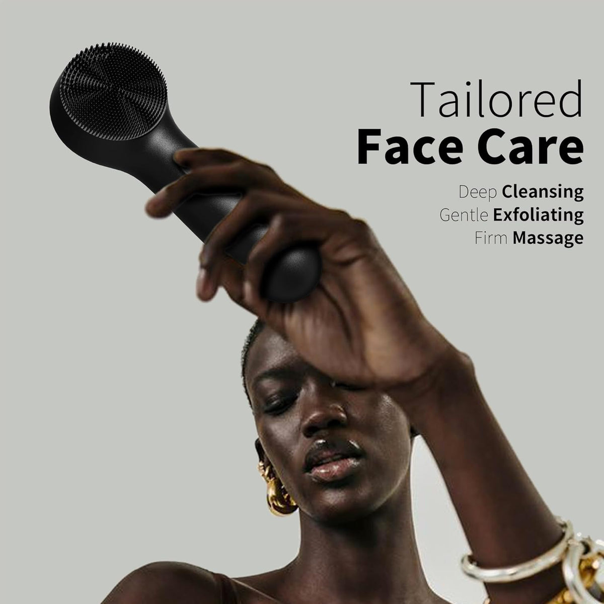 NågraCoola CLIE Silicone Face Scrubber, Facial Cleansing Brush, Rechargeable, Waterproof Face Scrub