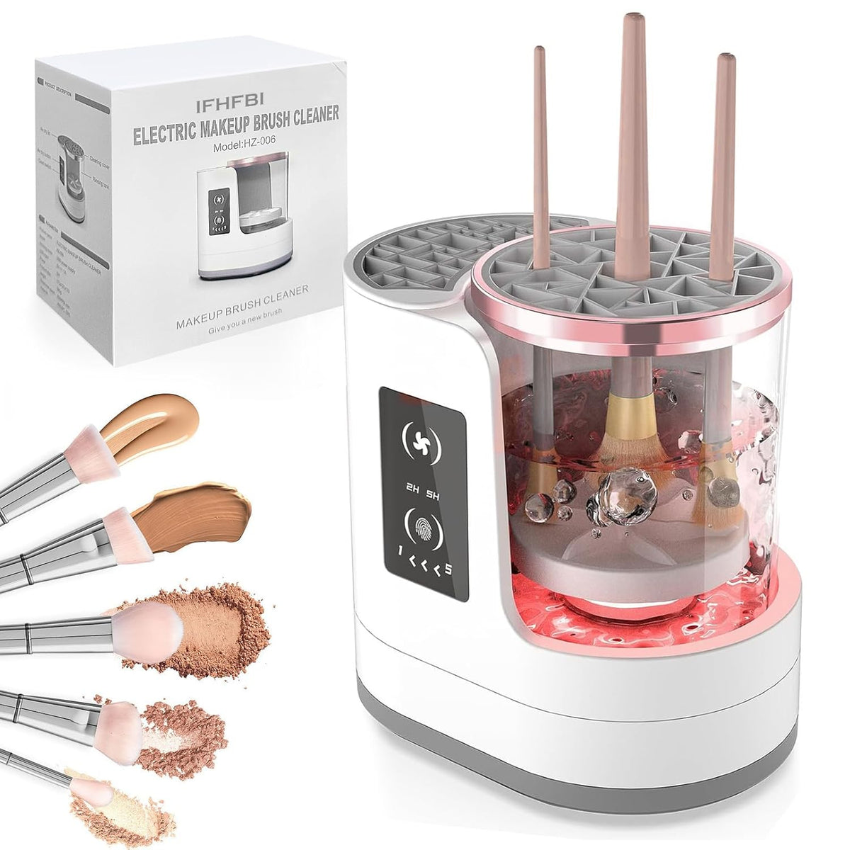 Electric Makeup Brush Cleaner Machine With Makeup Brush Dryer, Automatic USB Cosmetic Brushes