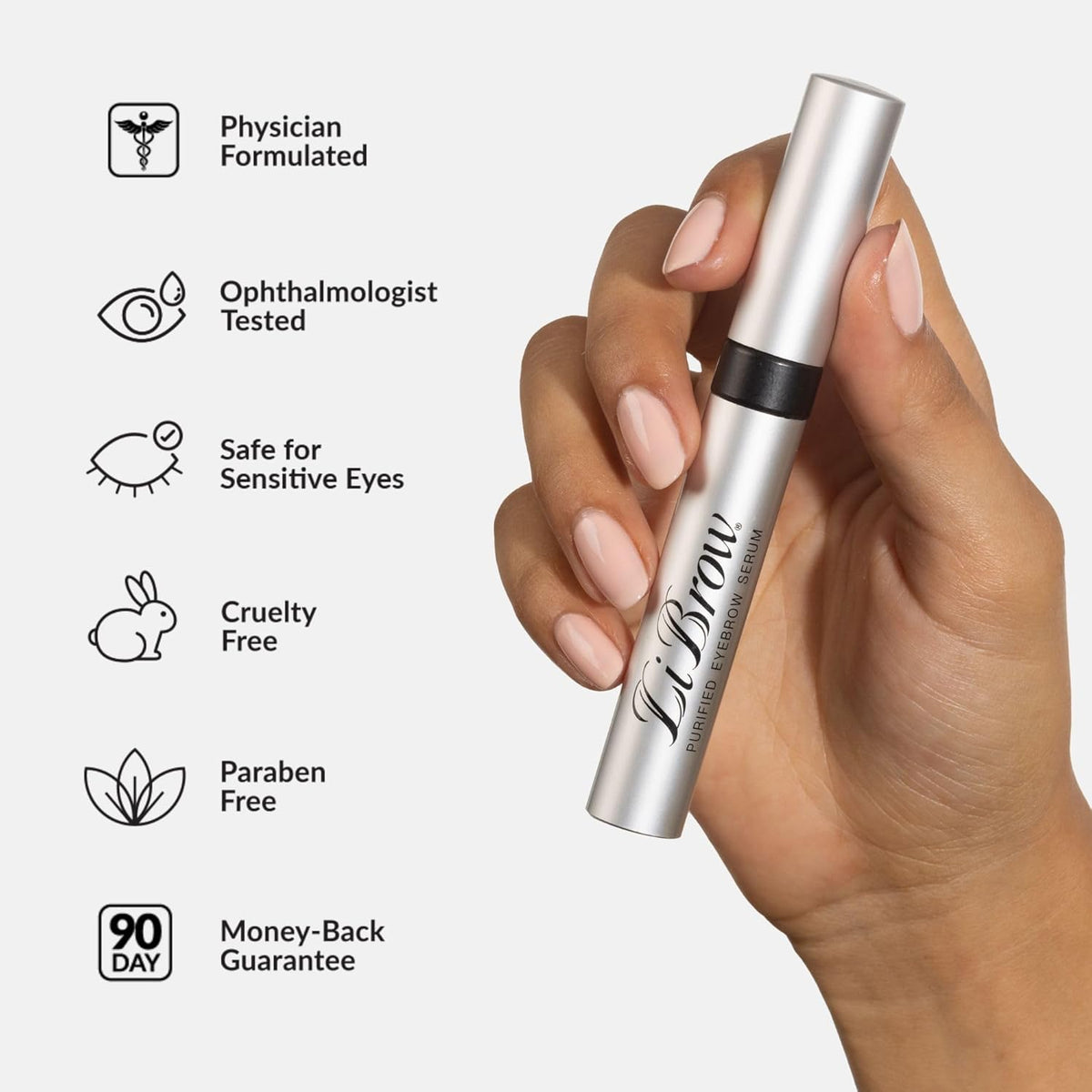 LiBrow Purified Eyebrow Serum XL to Grow Darker, Fuller, Thicker-Looking Brows - Natural Botanical