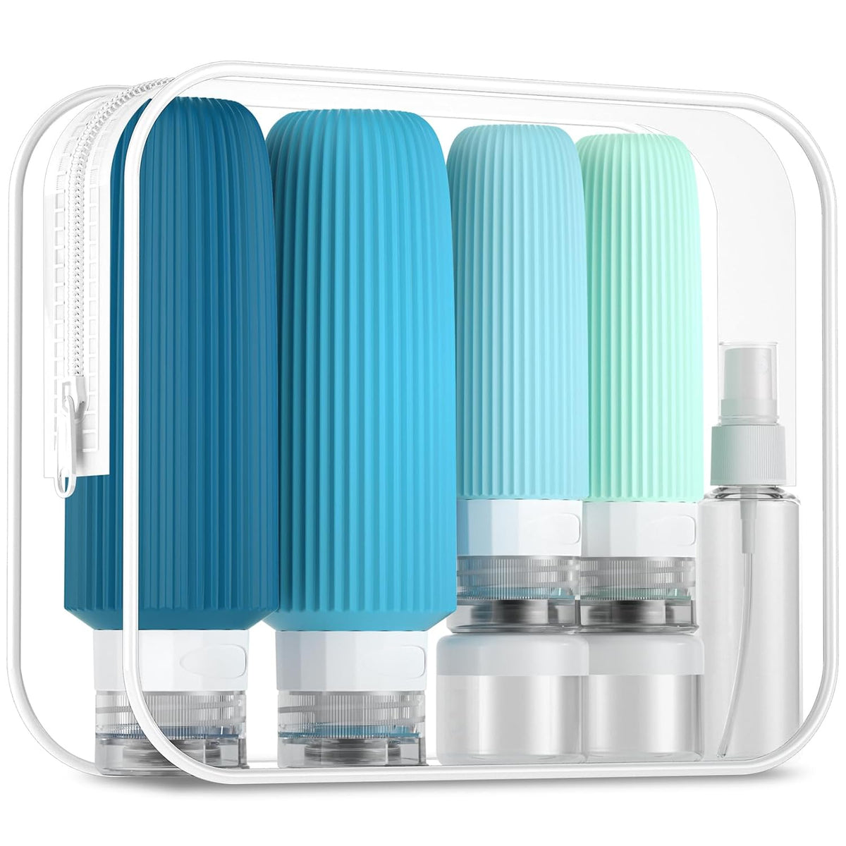 16 Pack Travel Bottles for Toiletries, Large 6oz Silicone Travel Containers jar for Toiletries