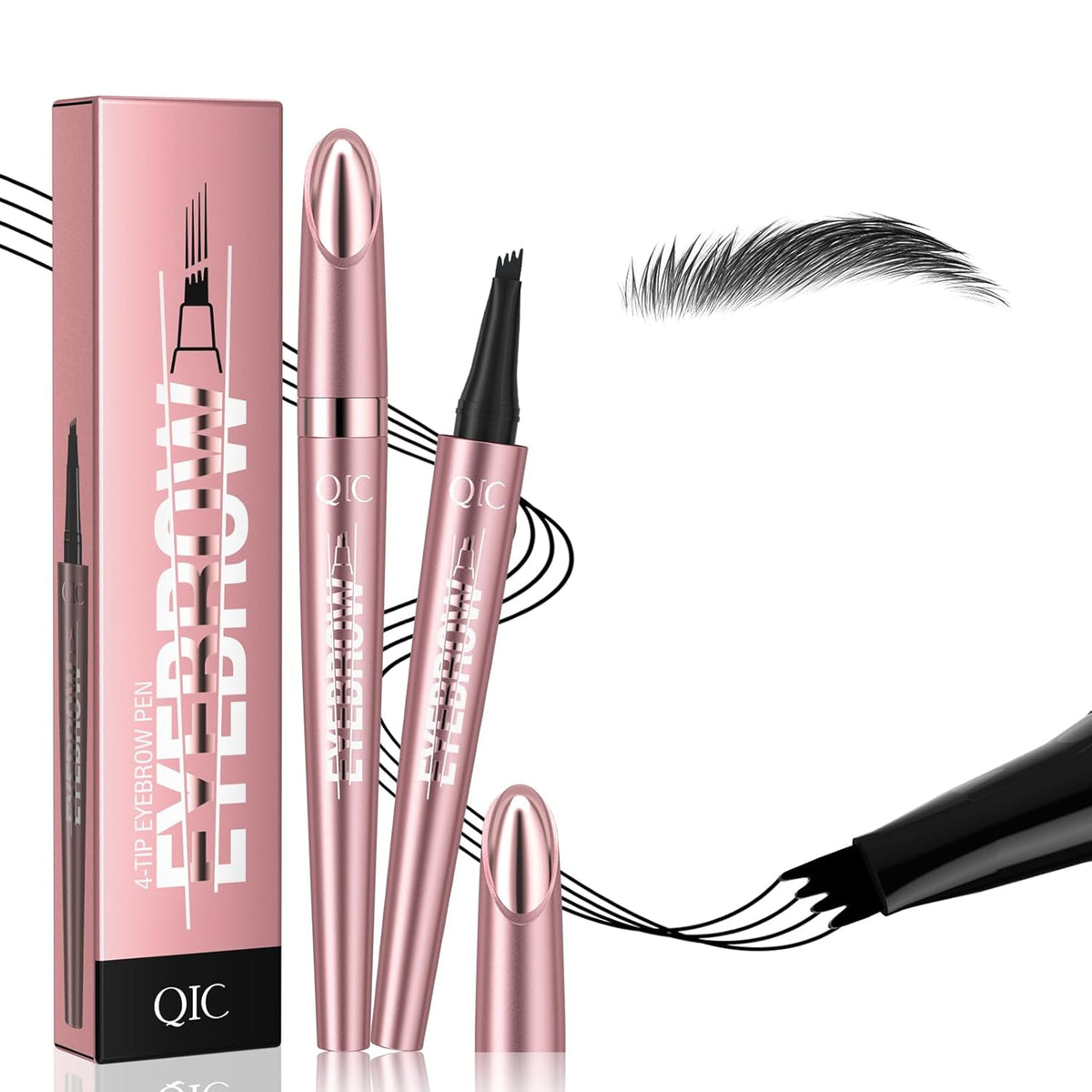Eyebrow Pencils for Women - Microblading Eyebrow Pencil with Precise 4-Fork-Tip Waterproof Eyebrow