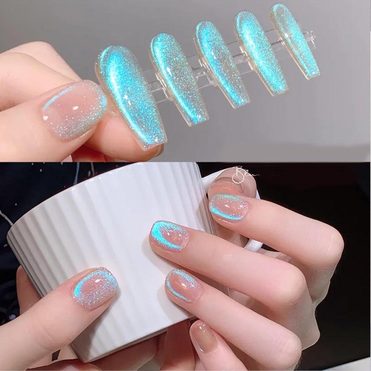 Born Pretty Cat Magnetic Eye Gel Nail Polish Aurora Mermaid Blue Purple Pink Yellow Red Gel Polish