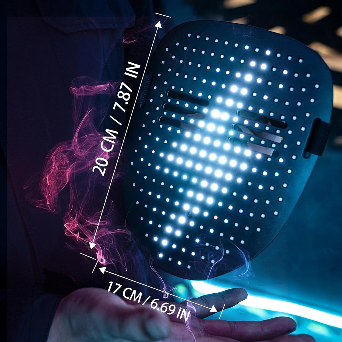 Led Mask with Gesture Sensing,Light up mask for Kids/Men/Women LED Halloween Mask for Costume