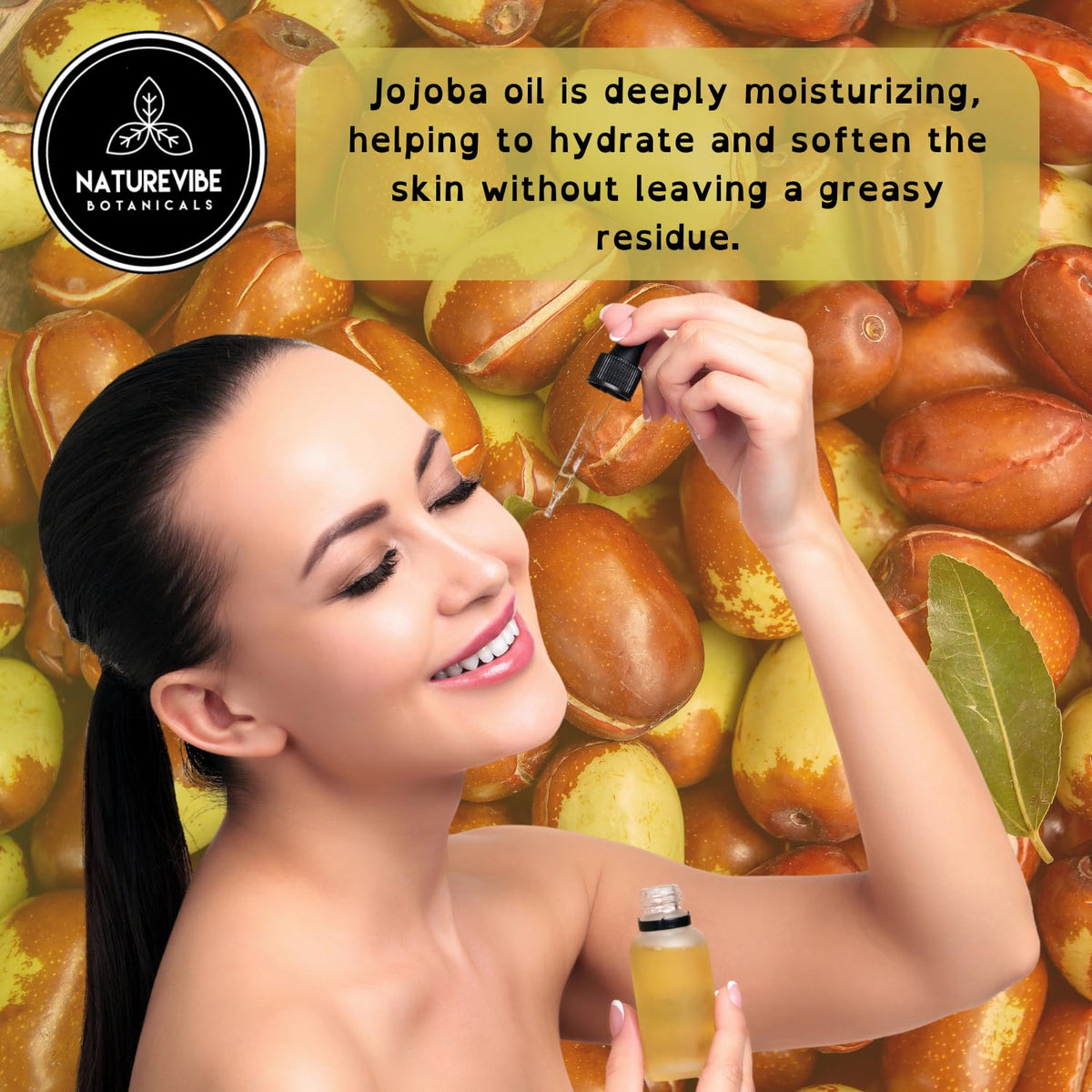 Naturevibe Botanicals Golden Jojoba Oil 32 oz – 100% Pure, Cold-Pressed Moisturizer for Skin & Hair