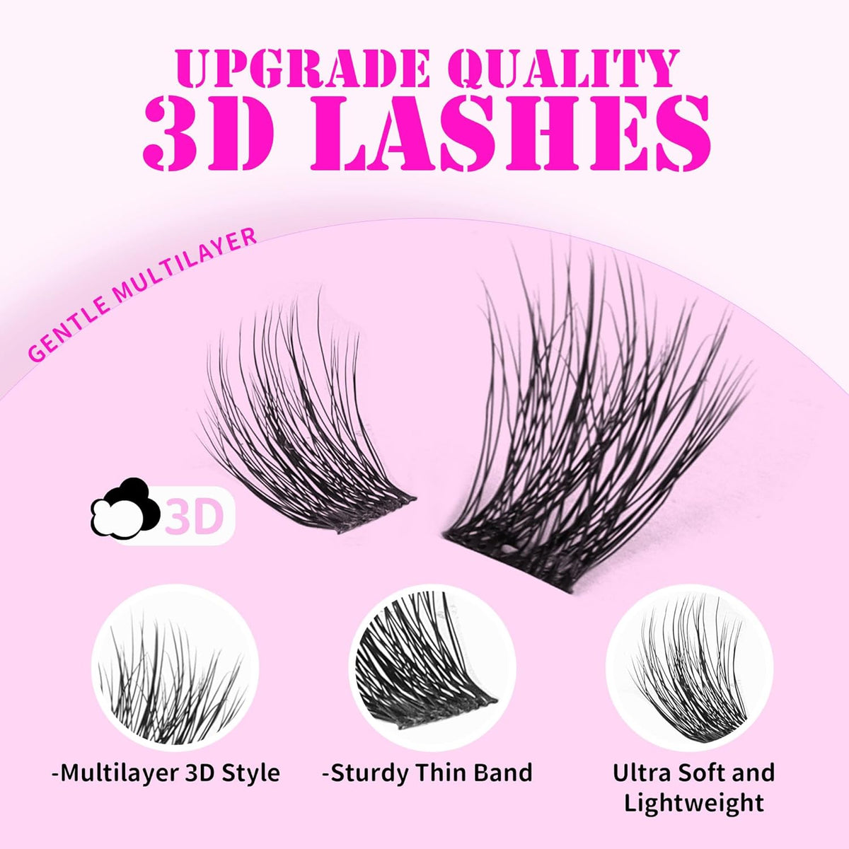 GAQQI Lash Clusters, Cluster Eyelash Extensions 120 Cluster Lashes, Volume Eyelash Clusters