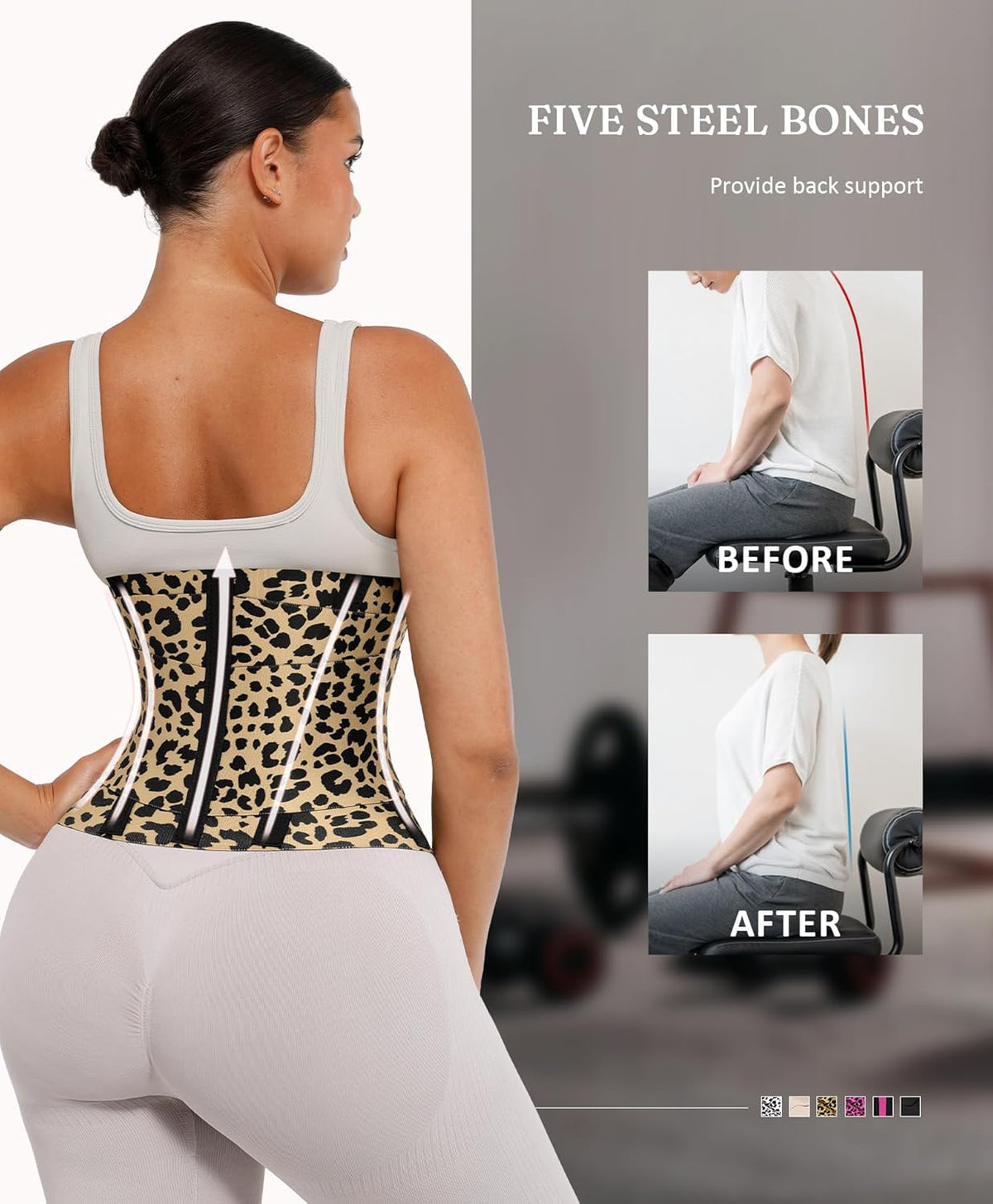 FeelinGirl Waist Trainer Long Torso Waist Cincher Trimmer Ab Belt Tummy Control Body Shaper Triple