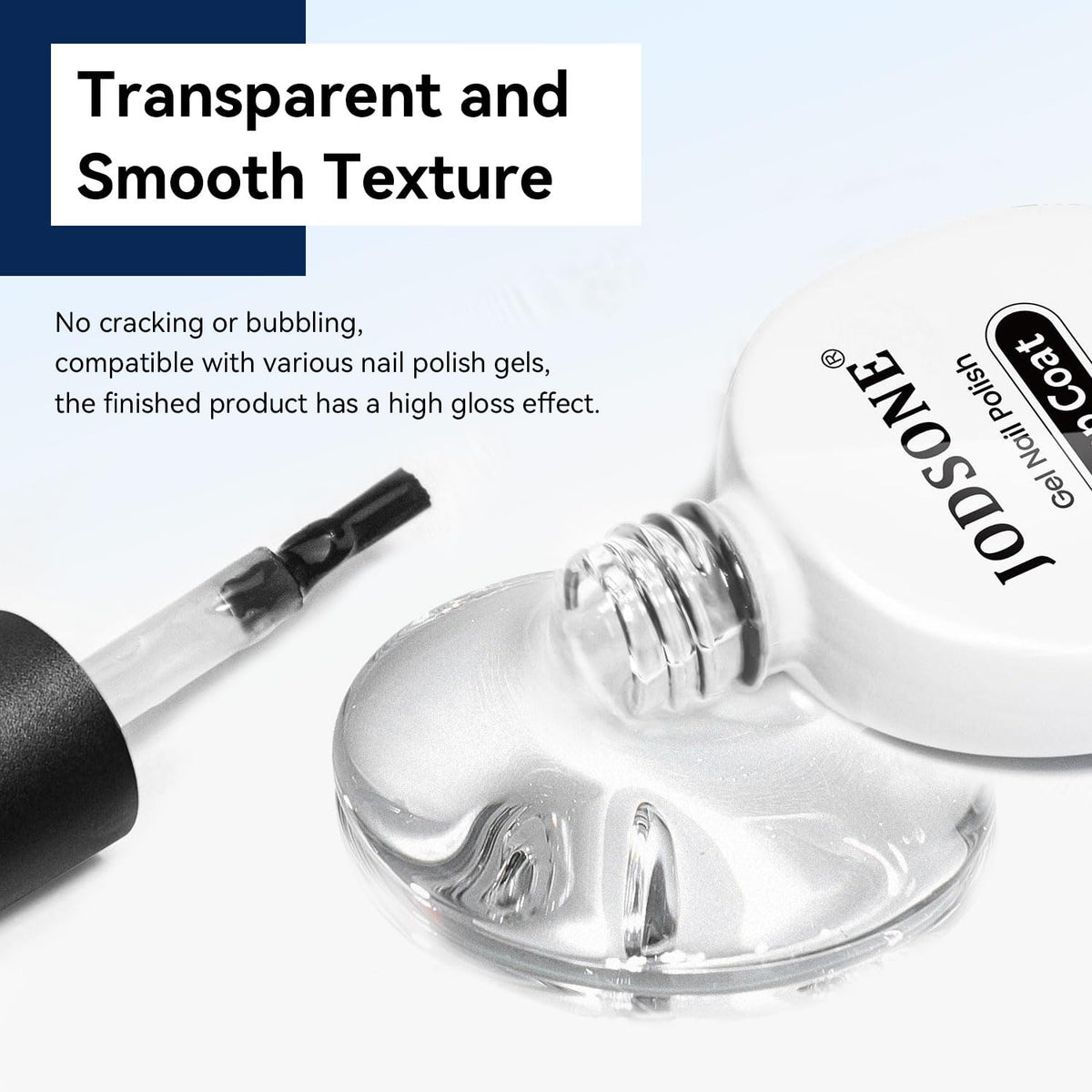 JODSONE 16.5ml Gel Top Coat No Wipe Clear Glossy Shine Finish Long Lasting No Soak Off Nail and