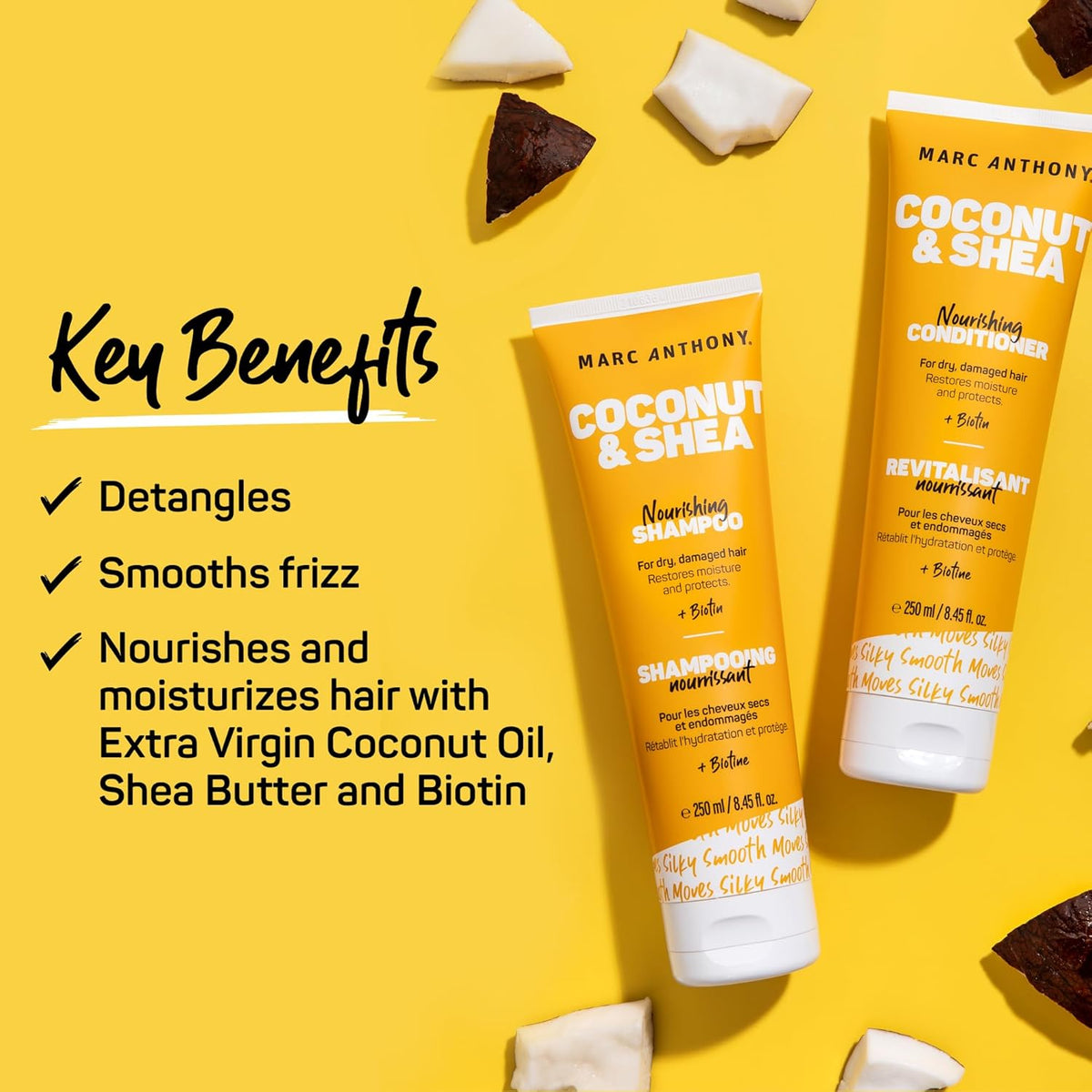 Marc Anthony Volumizing Shampoo and Conditioner Set with Coconut Oil & Shea Butter - Nourishing &