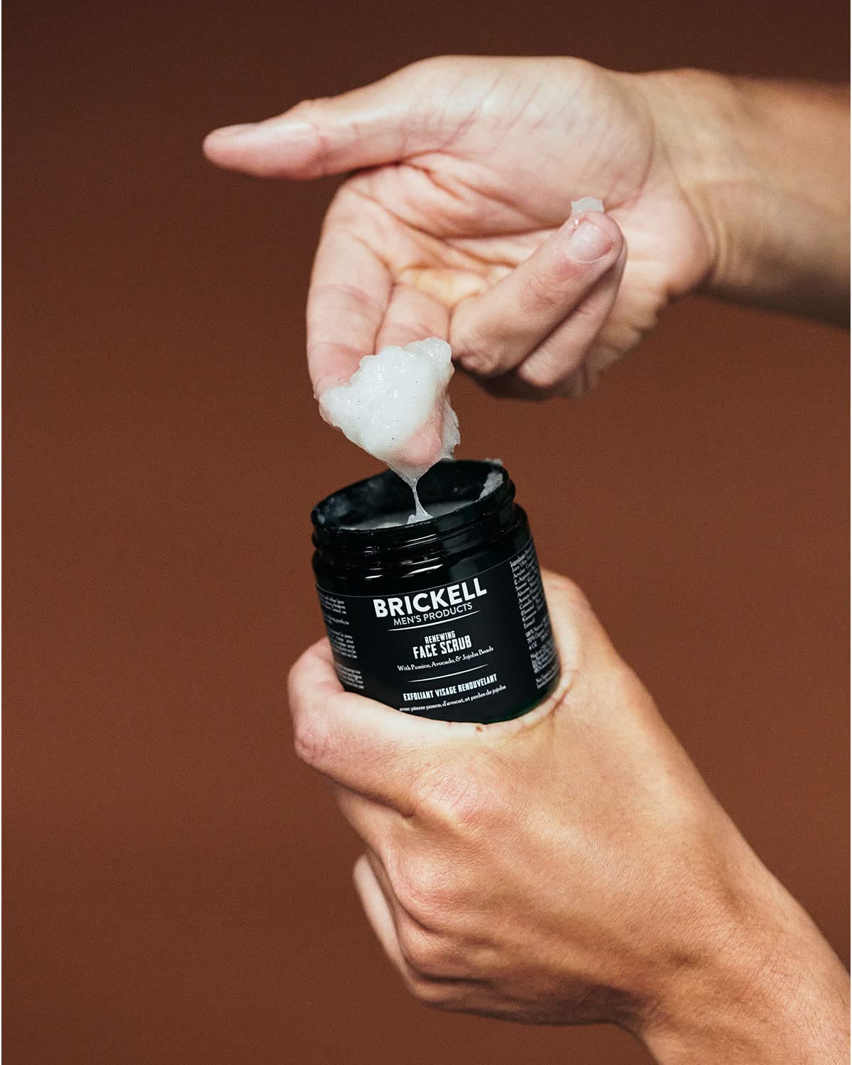 Brickell Men's Renewing Face Scrub for Men, Natural and Organic Deep Exfoliating Facial Scrub