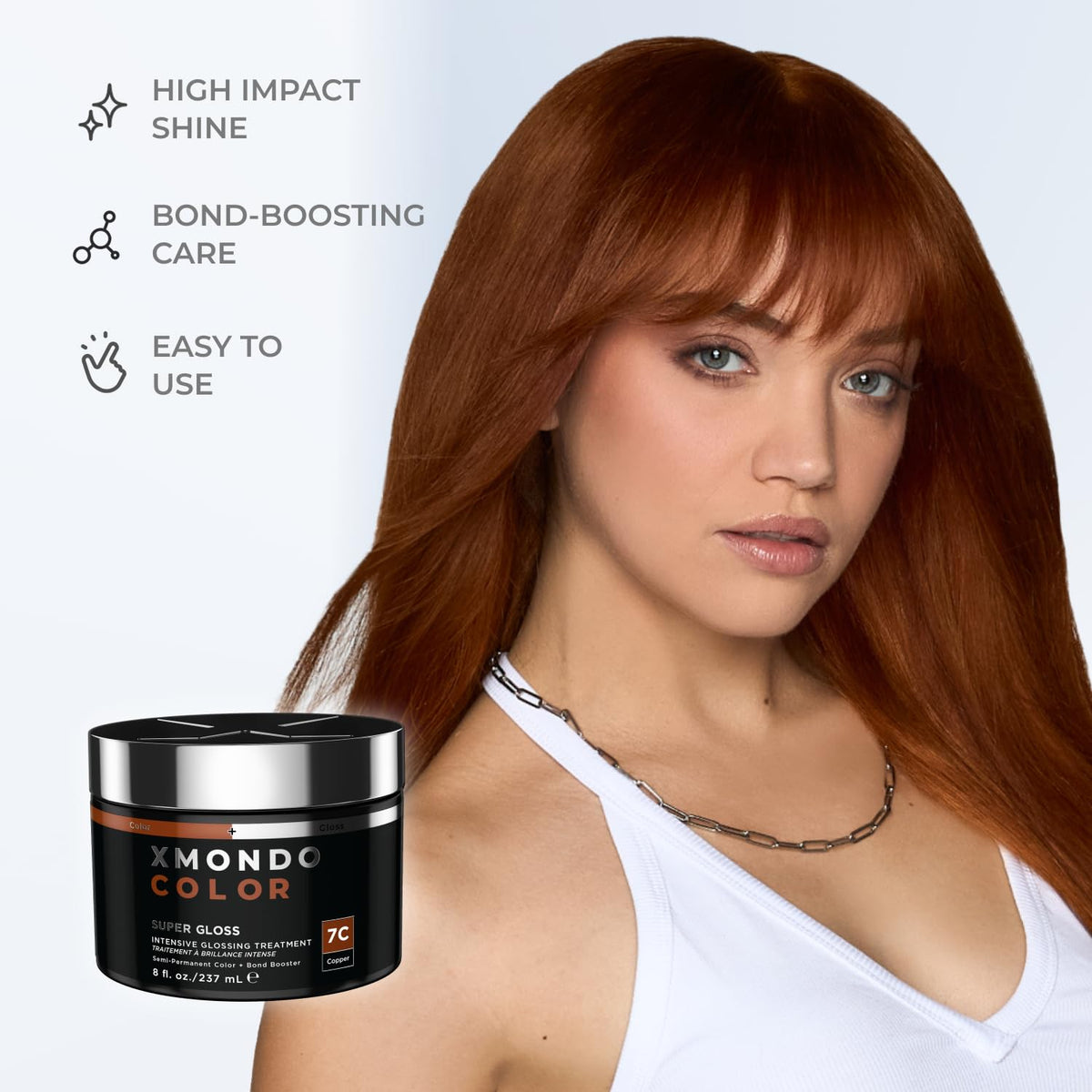 XMONDO Color Copper Color Depositing Mask & Semi-Permanent Hair Dye Super Gloss Infused with Bond