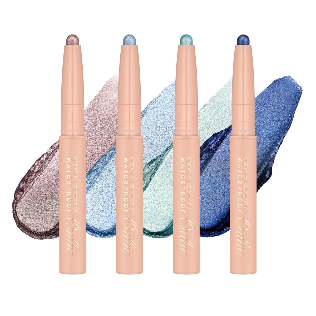 Oulac Eyeshadow Stick Set Smooth & Long Lasting, Twist-up Design Shimmering Glitter Finish