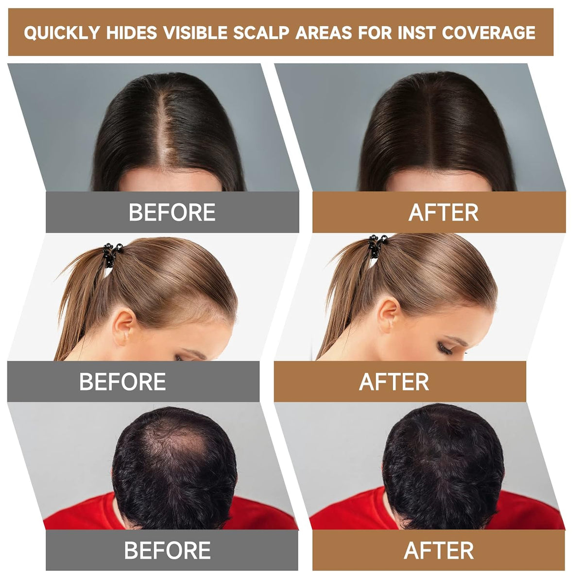Root Touch Up Powder, Instantly Gray Hair Cover Up, Women Color Root Coverage Shadow Powder for