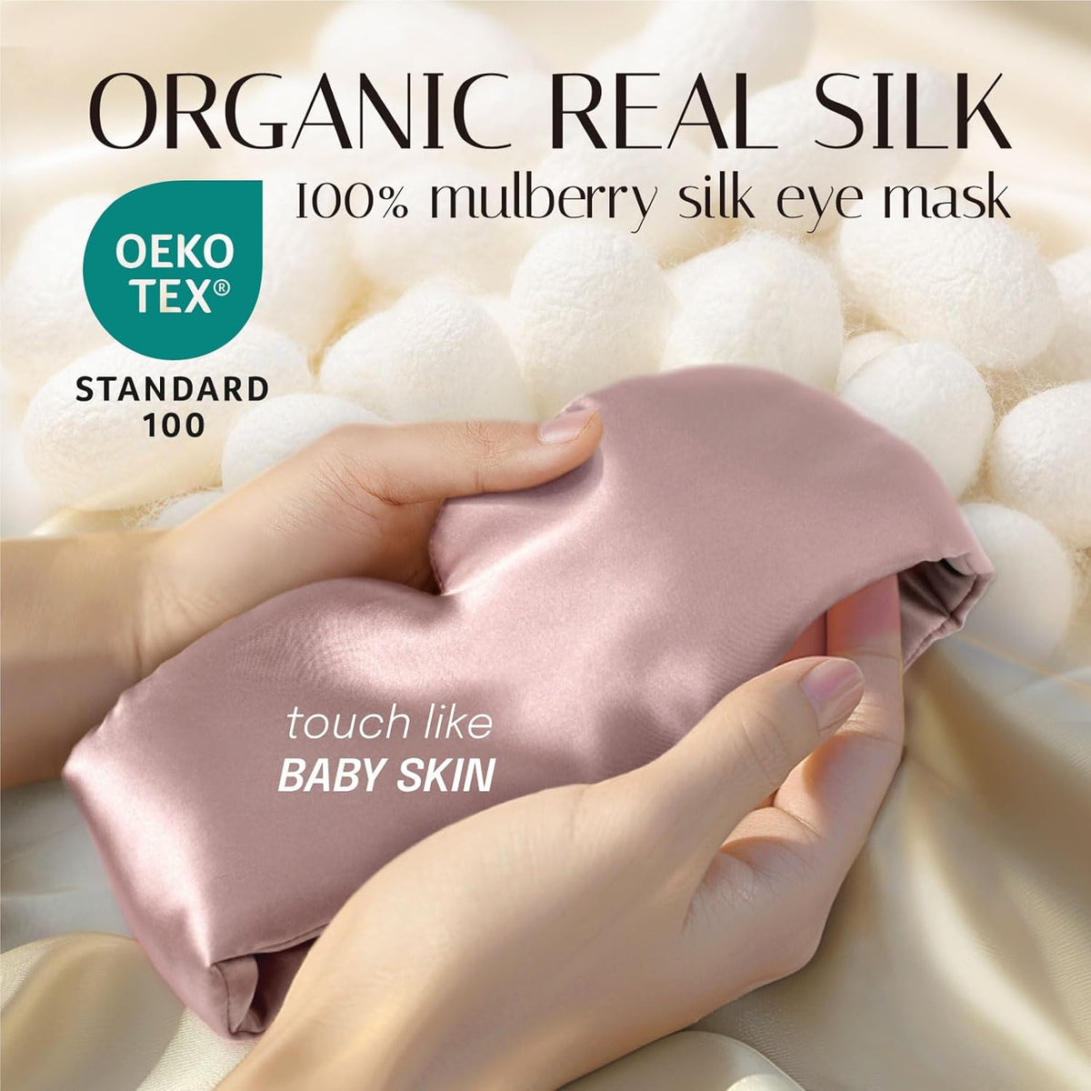 Silk Sleep Mask Soft Pressureless: 100% Mulberry Silk for Eye Skin Anti Wrinkles, Large Size for