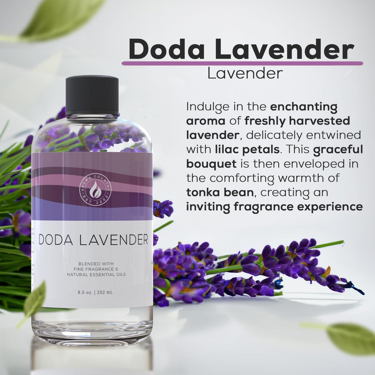 Aroma Country Doda Lavender Diffuser Oil - Luxury Essential Oils for Diffuser Refill & Air