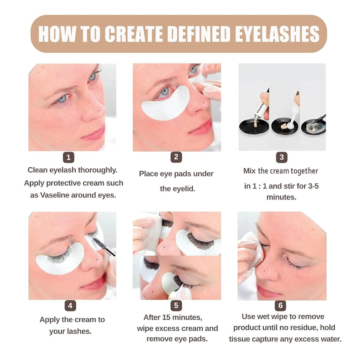 Lash Color Kit, Professional Natural Black Eyelash & Eyebrow Color Kit Lasting for 6 Weeks