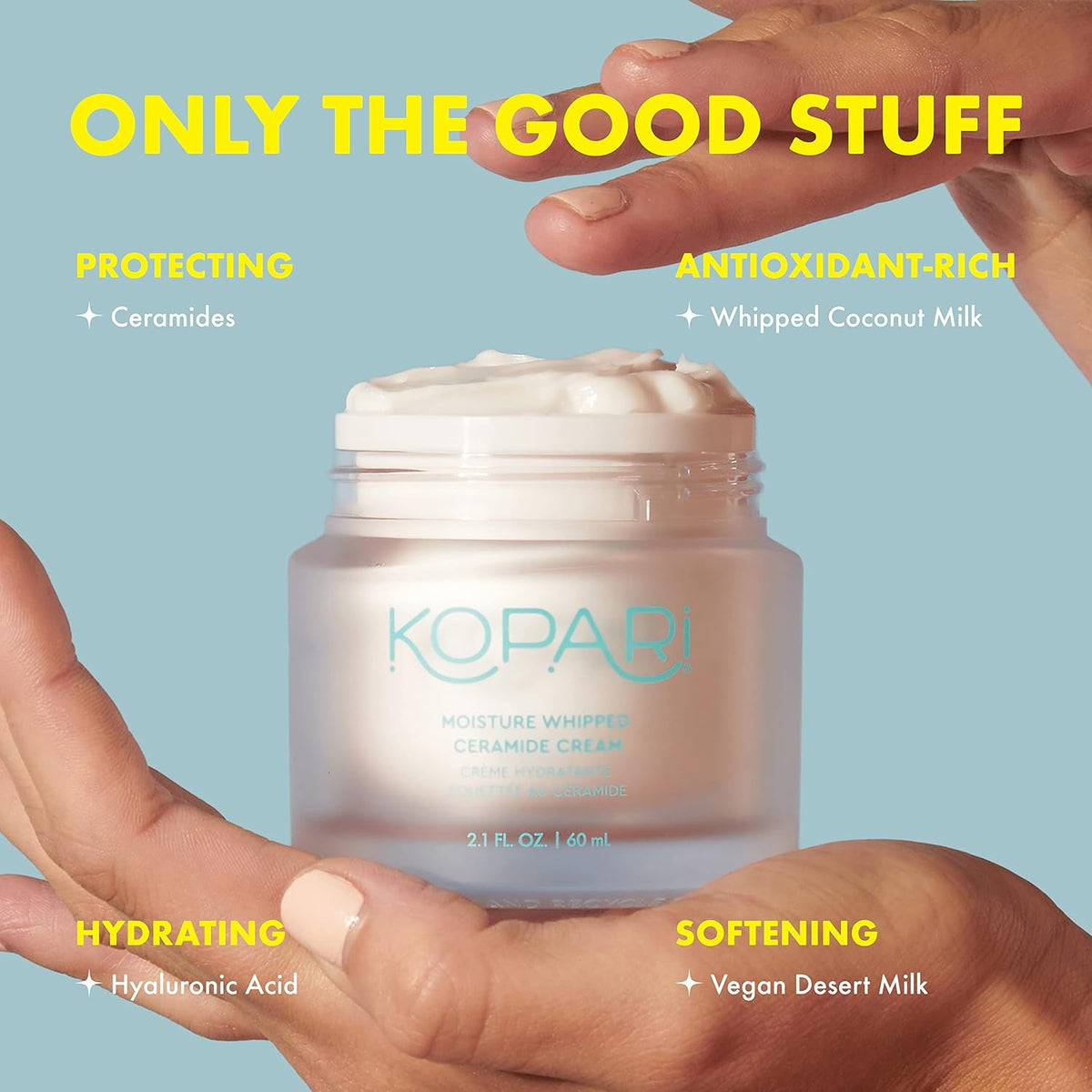 Kopari Moisture Whipped Ceramide Cream | Hydrate and Restore | Vegan Ceramides and