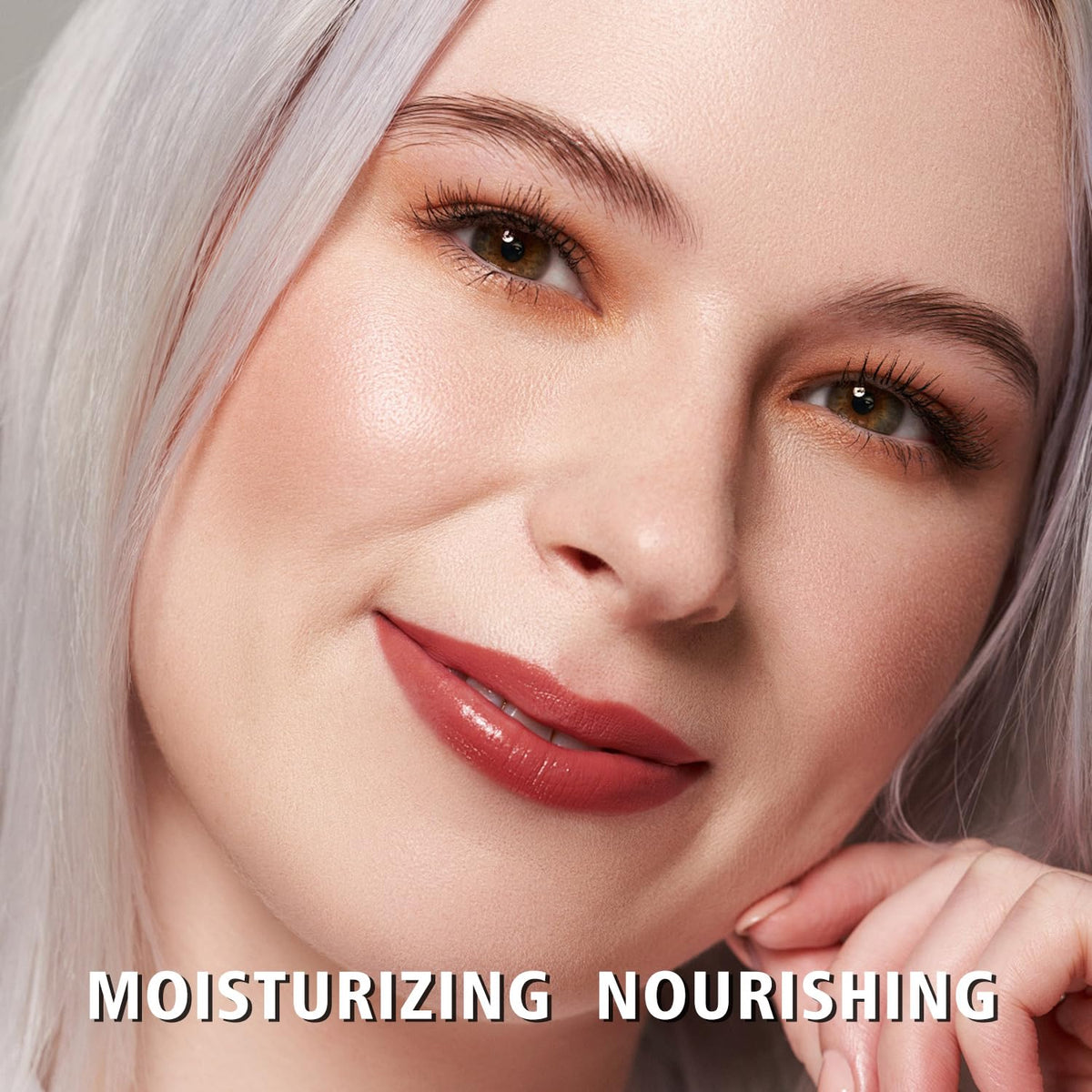 MAKI YIKA Moisture Mauve Red Lipstick for Women Hydrate Lip Gloss for Dry Cracked Lips Weightless