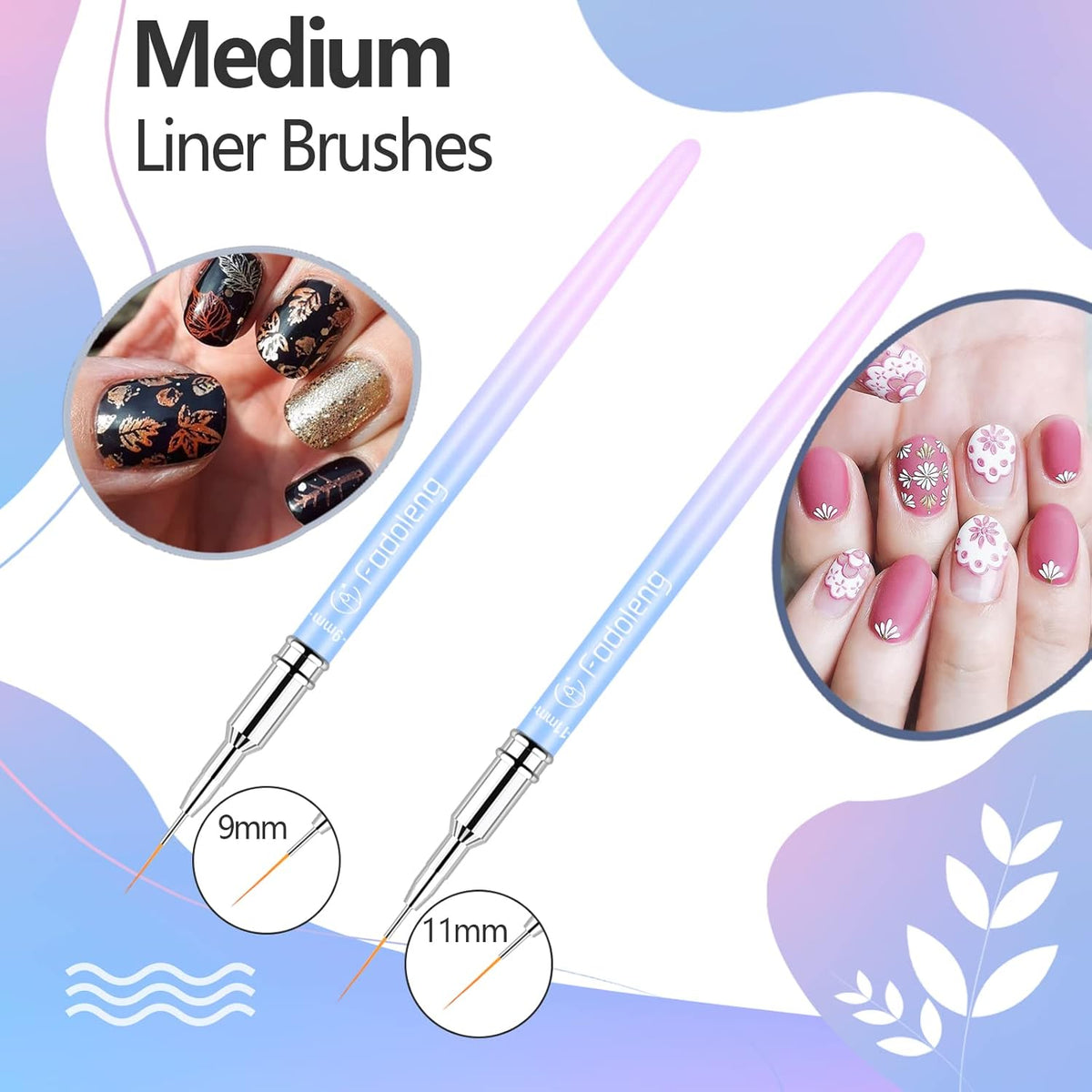 Liner Brush for Nails, 6Pcs Thin Nail Art Brushes Professional Nail Detail Brush for Gel Polish