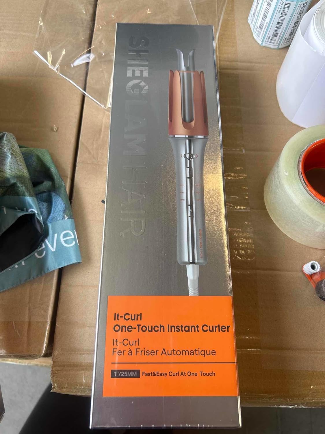 SHEGLAM Automatic Curling Iron 1 inch with 3 Temperatures Fast Heating, 2-Way Rotation, Automatic