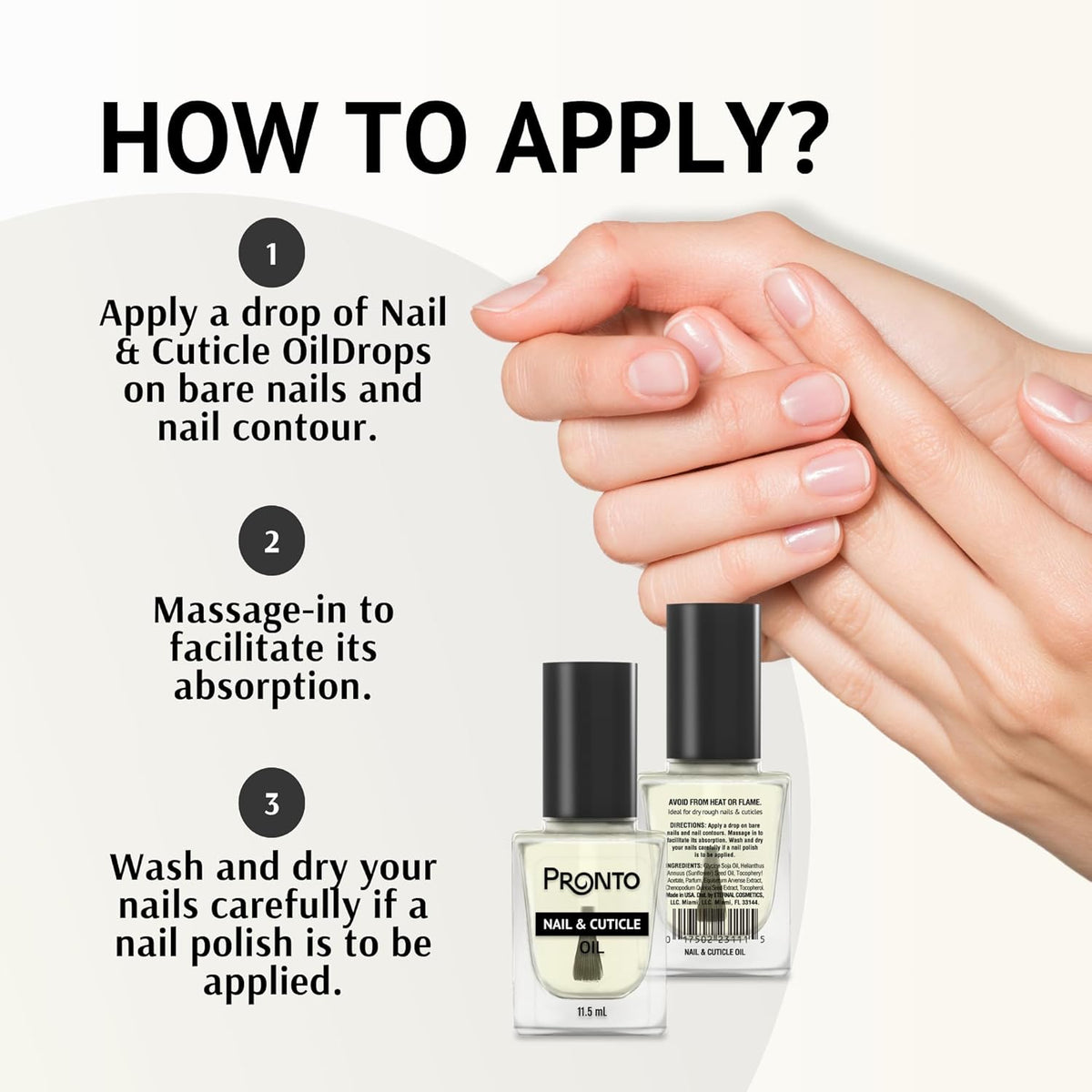 Pronto 8 Oz 100% Pure Acetone Nail Polish Remover and Cuticle Oil, Pure Acetone for All Nail Polish