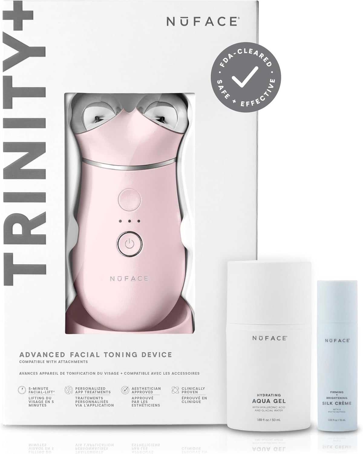 NuFACE TRINITY+ Microcurrent Facial Device Kit - FDA Cleared Face Sculpting & Neck Tightening