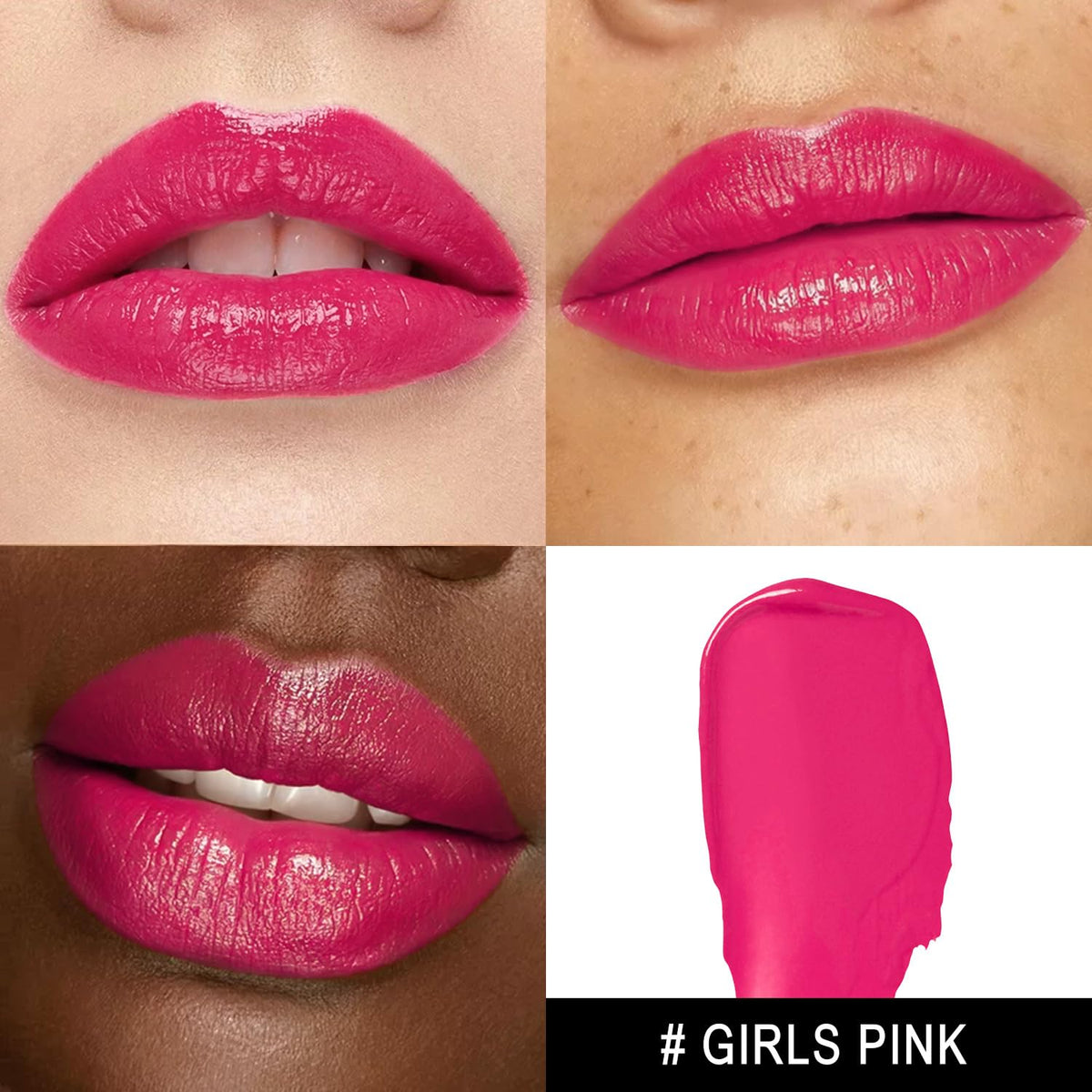 MAKI YIKA Moisture Hot Pink Lipstick for Women Hydrate Lip Balm for Dry Cracked Lips Weightless