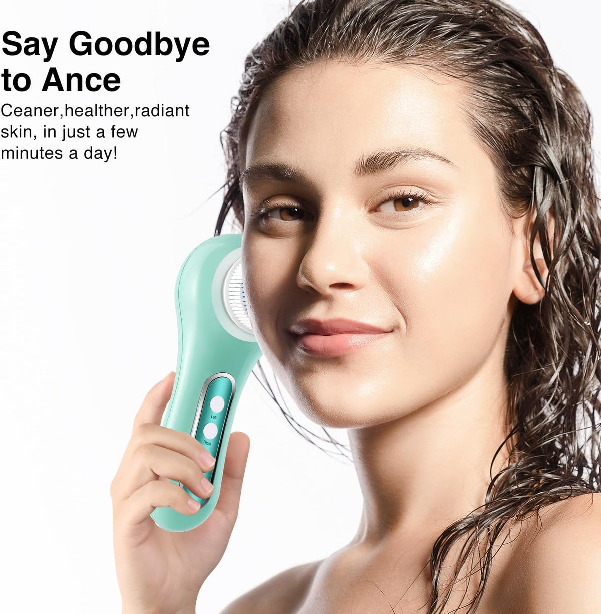 Face Scrubber Exfoliator,Facial Cleansing Brush Rechargeable IPX7 Waterproof with 5 Brush
