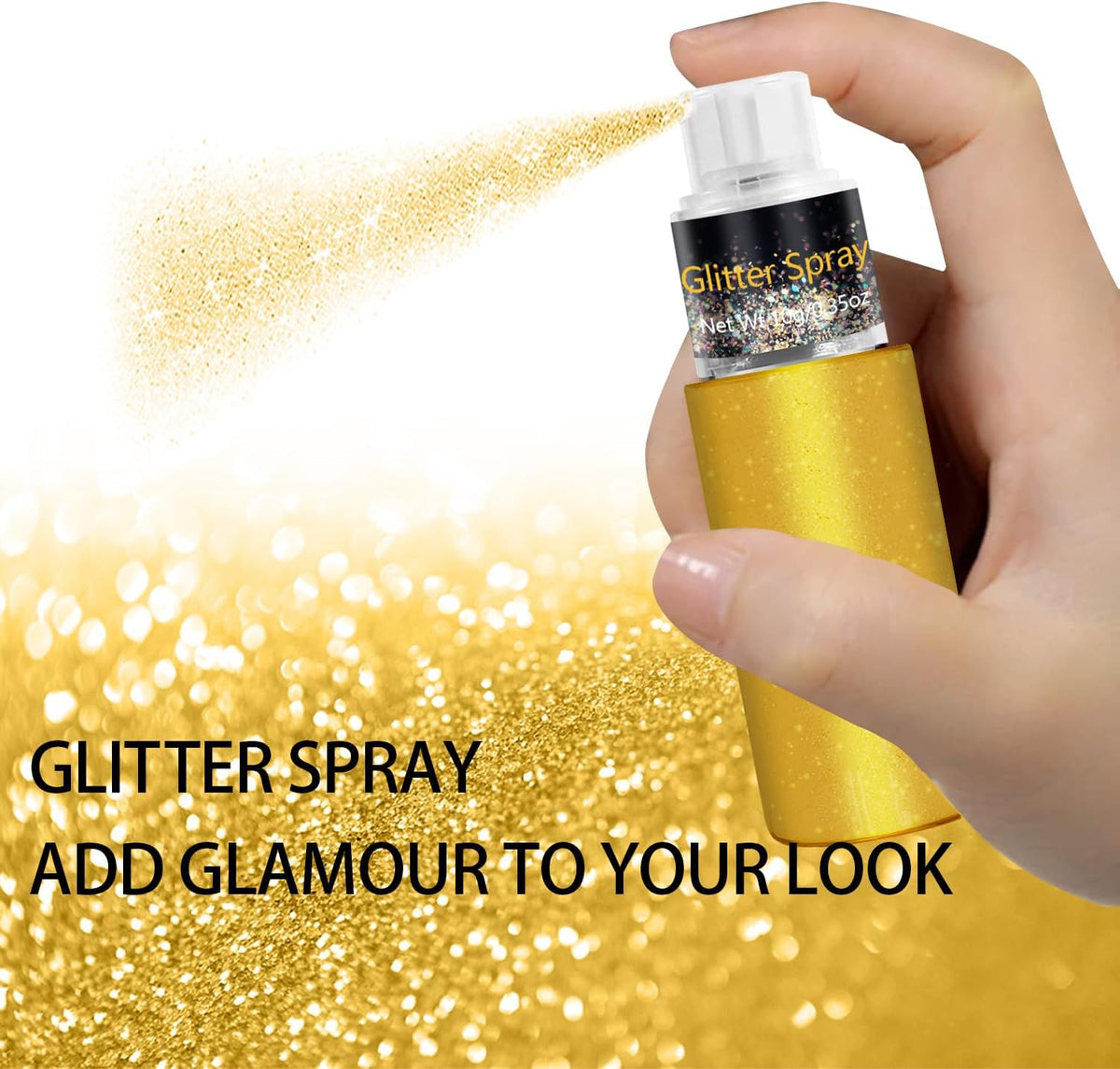 Hair and Body Glitter Spray, Holographic Glitter Highlighter Powder, Face Body Clothes Shiny