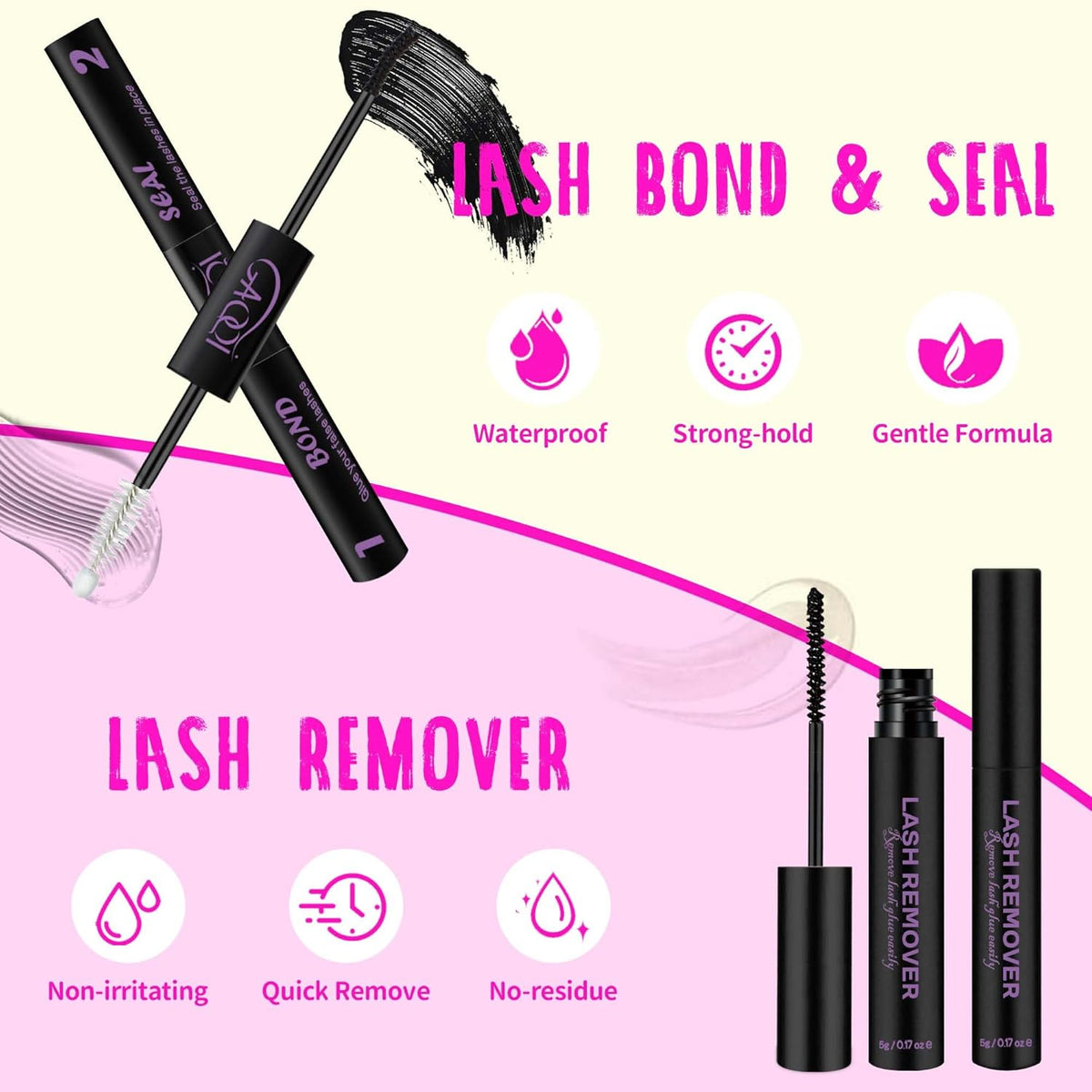 GAQQI Lash Clusters Kit, DIY Lash Extensions Kit 10-14mm Cluster Lashes, Wispy Eyelash Clusters