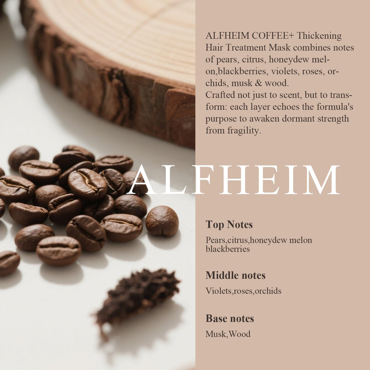 Alfheim Coffee+ Thickening Hair Mask | Biotin & Caffeine for Fine & Thinning Hair | Deep