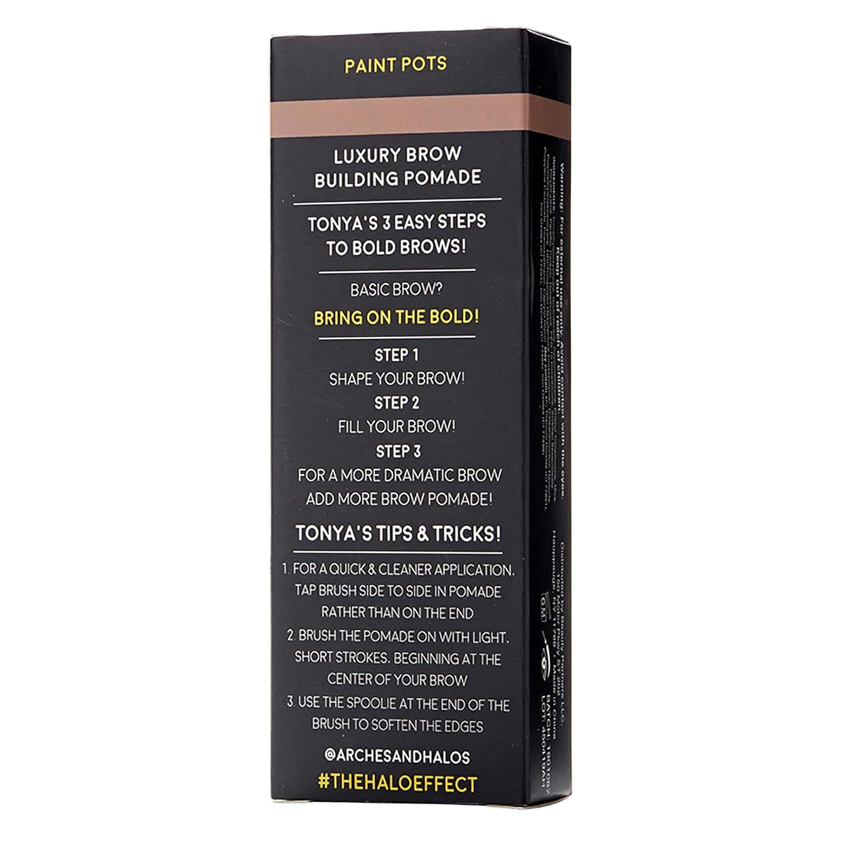 Arches and Halos Luxury Brow Building Pomade - Vegan Eyebrow Pomade - Creamy, Long Wearing Color