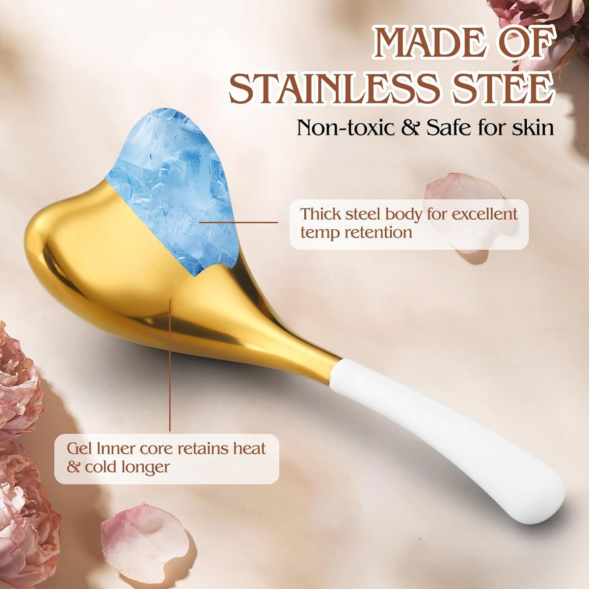 Running man Ice Globes -Facial Skin Care Tools for Women, Cryo Sticks -Unbreakable Stainless Steel