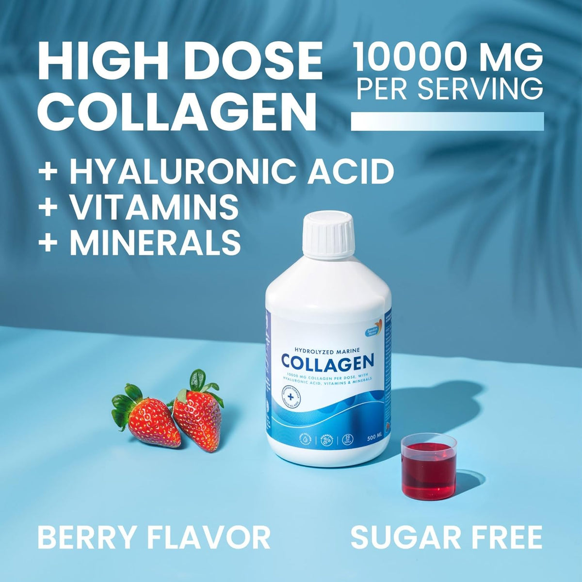 Swedish Nutra - 10,000 mg Hydrolyzed Marine Collagen Liquid Supplement - 500 ml, 20 Day Supply |