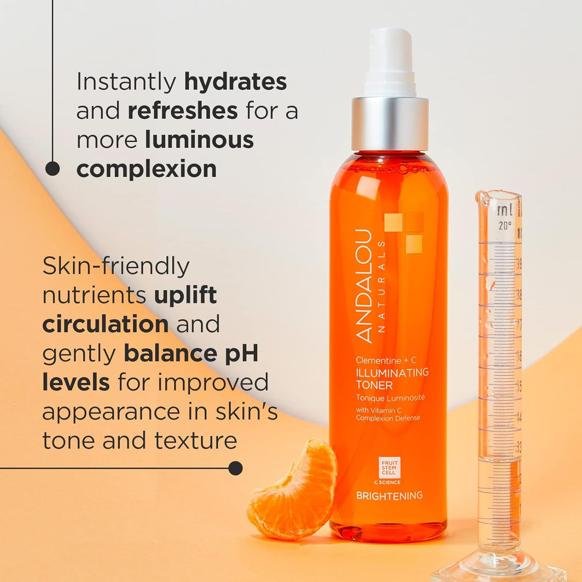 Andalou Naturals, Toner Facial Toner Helps Hydrate Balance Skin pH For Clear Bright Skin