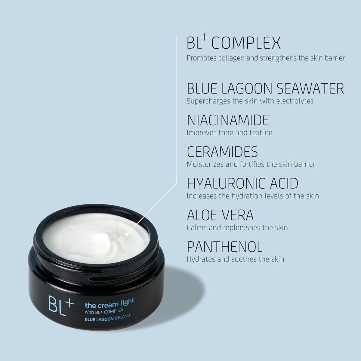 Blue Lagoon - BL+ The Cream Light Gel Moisturizer | Sustainable, Bioactive Luxury Skincare (Full