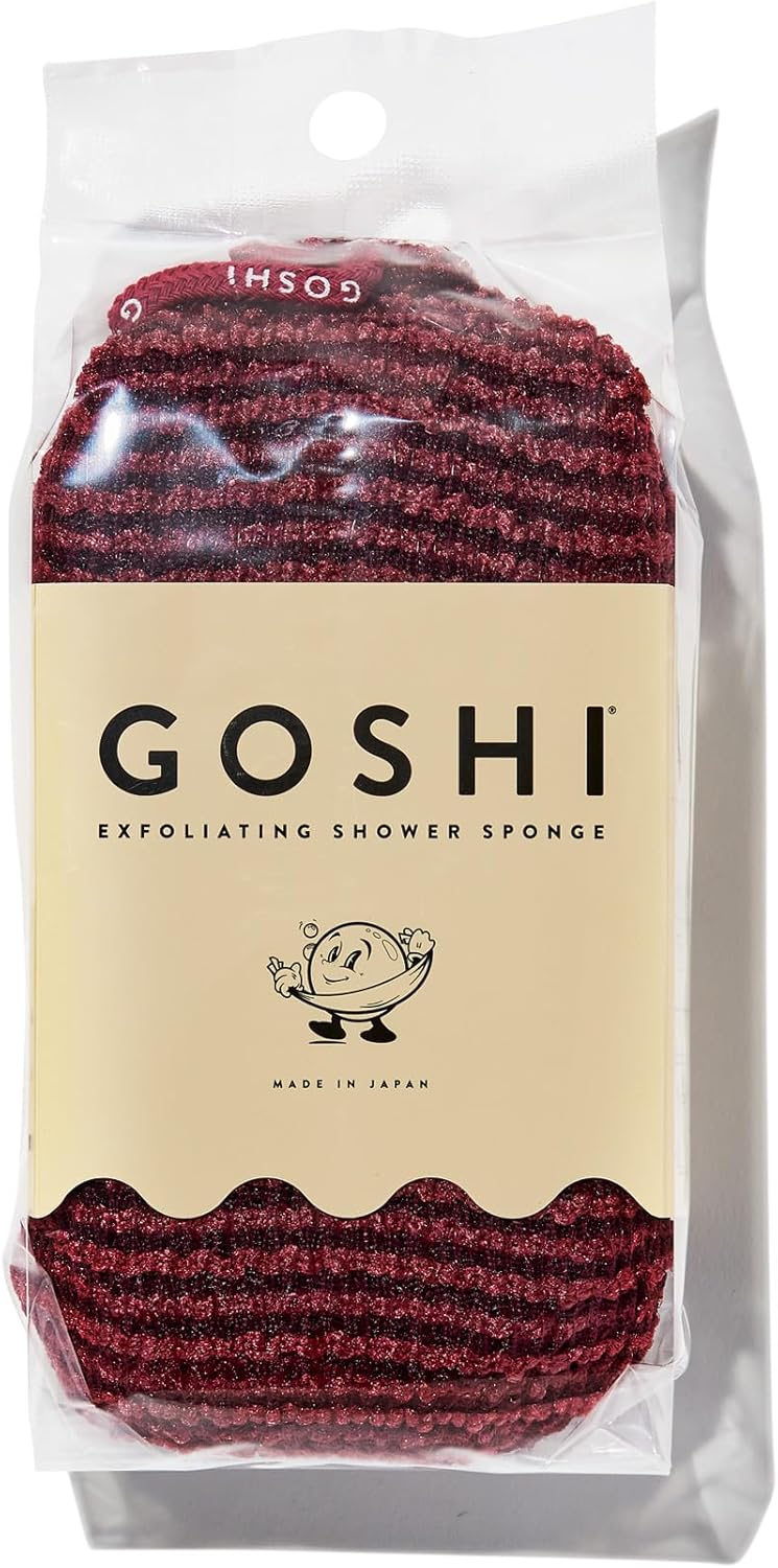 GOSHI Exfoliating Shower Sponge - Rip-Resistant, Rapid-Drying Exfoliating Bath Sponge for All Skin