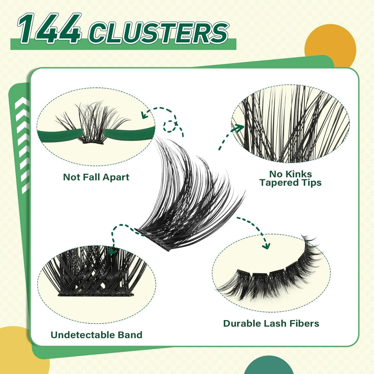 DIY Lash Extension Kit KEYYOU 144pcs Lash Clusters Eyelash Extension Kit with Mascara Brush Bond