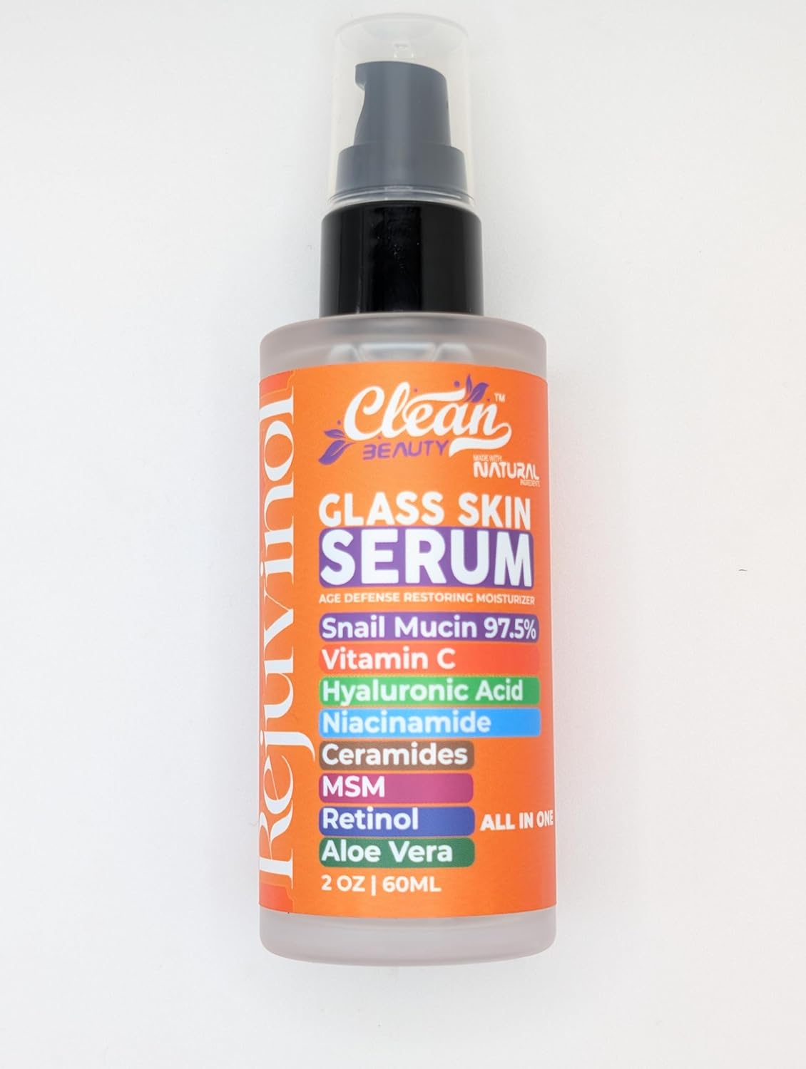 Clean Beauty Snail Mucin Serum Vitamin C Face Serum Anti Aging with Hyaluronic Acid Niacinamide